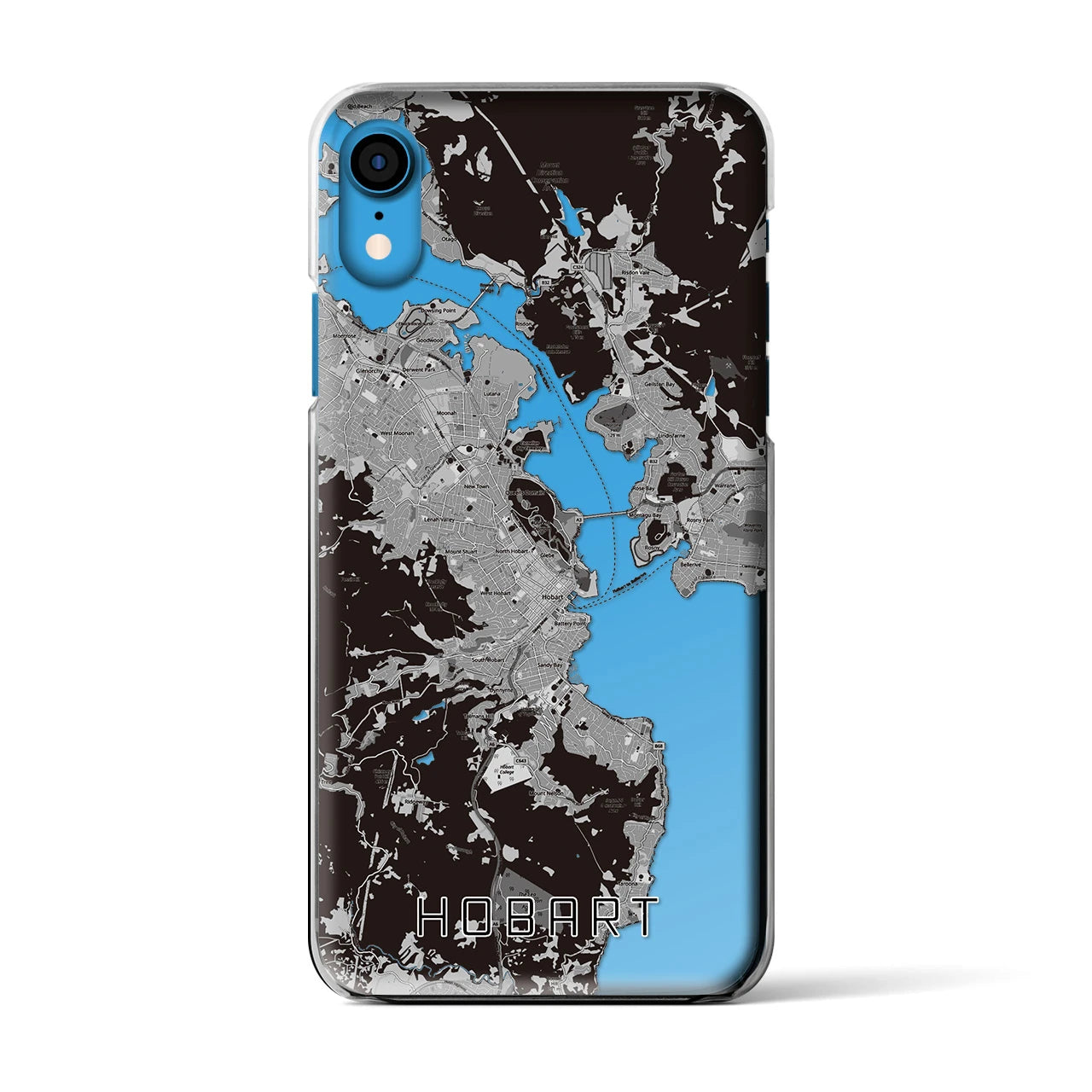 【ホバート(オーストラリア)】地図柄iPhoneケース(クリアタイプ)