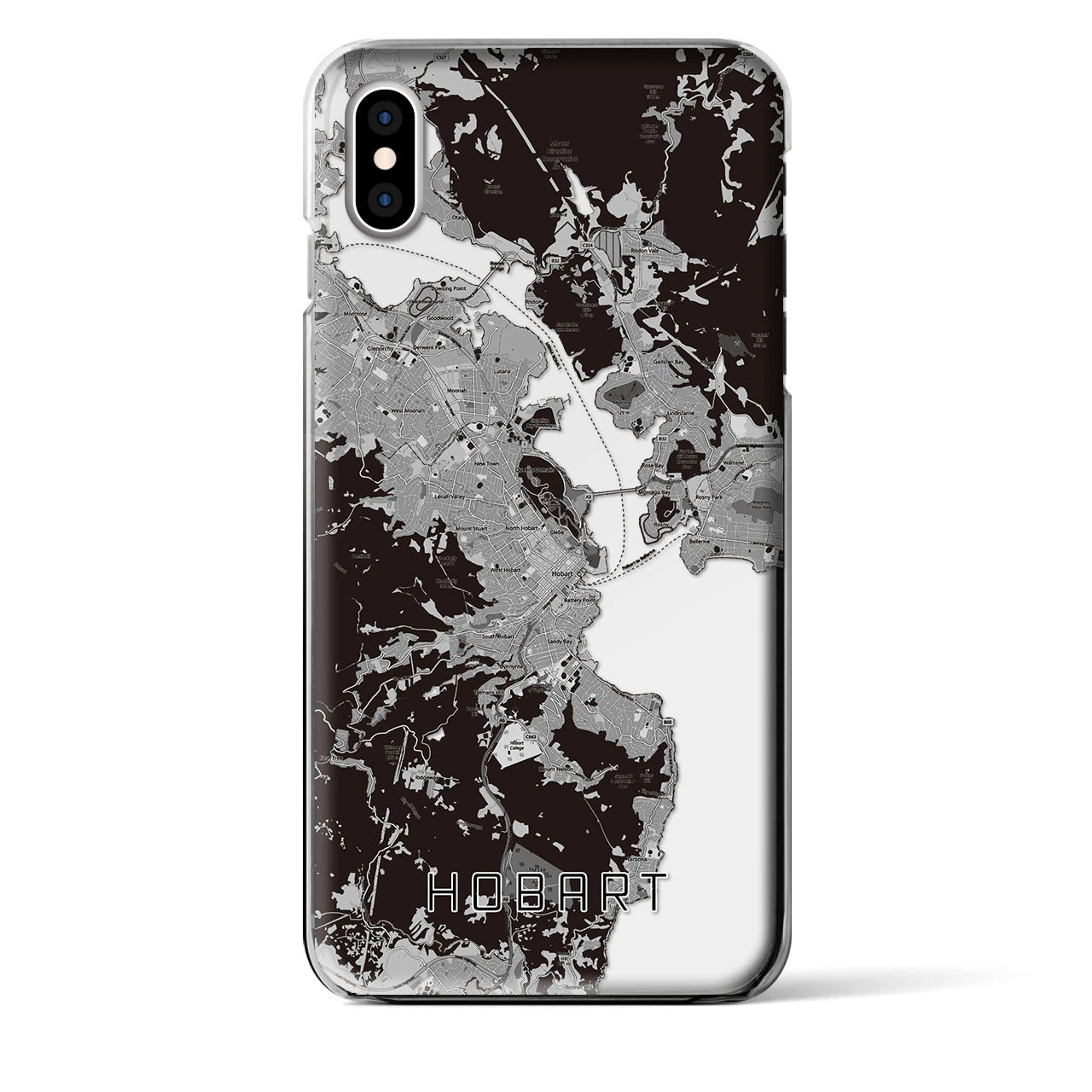 【ホバート(オーストラリア)】地図柄iPhoneケース(クリアタイプ)