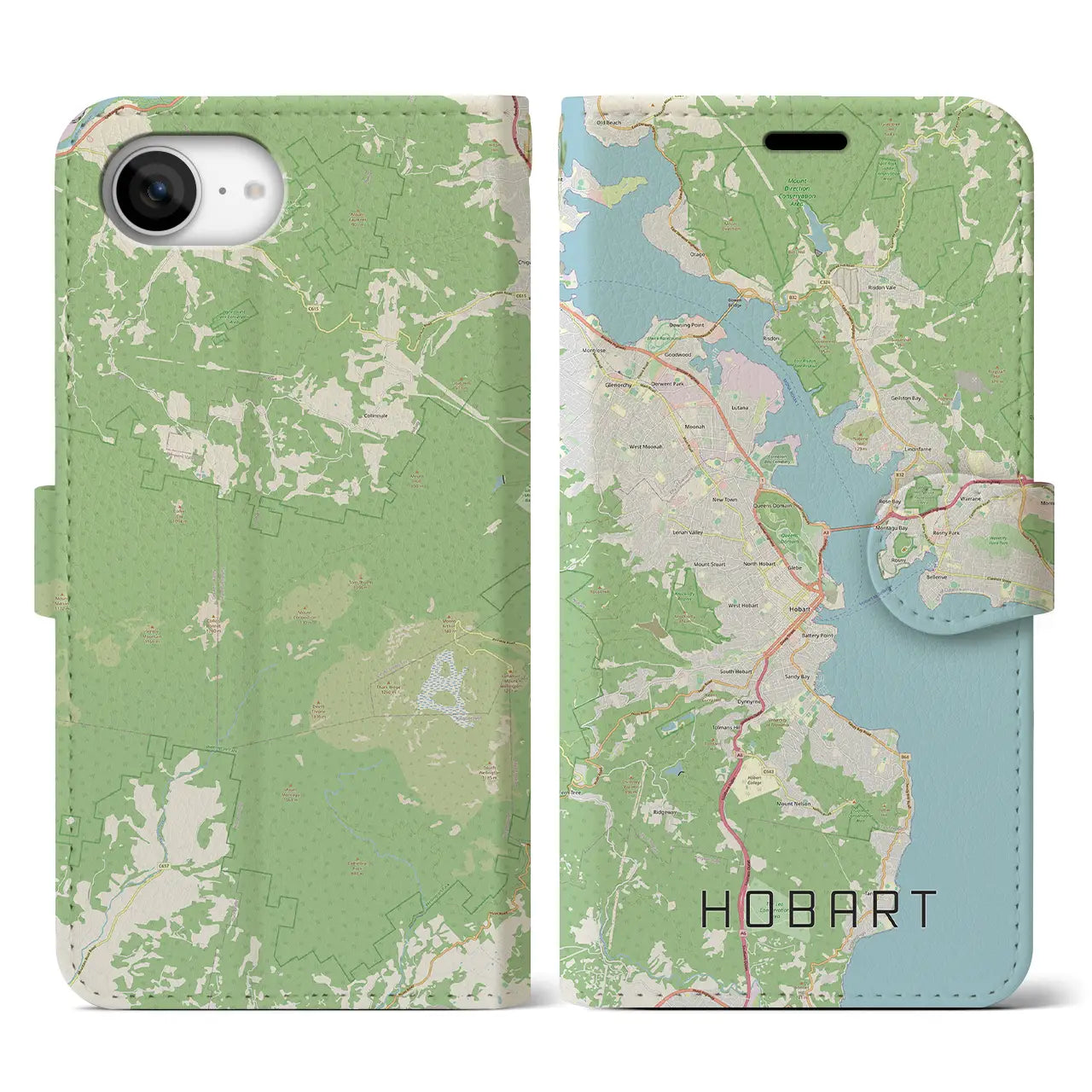 【ホバート(オーストラリア)】地図柄iPhoneケース(手帳タイプ)