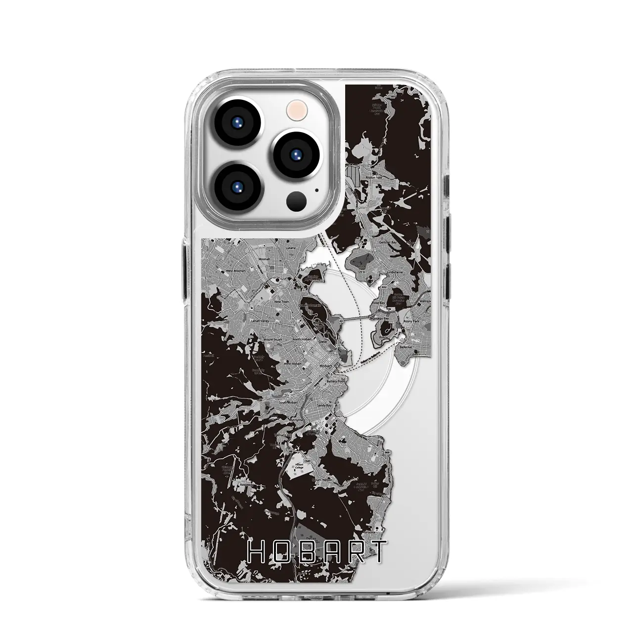 【ホバート(オーストラリア)】地図柄iPhoneケース(MagSafeタイプ)