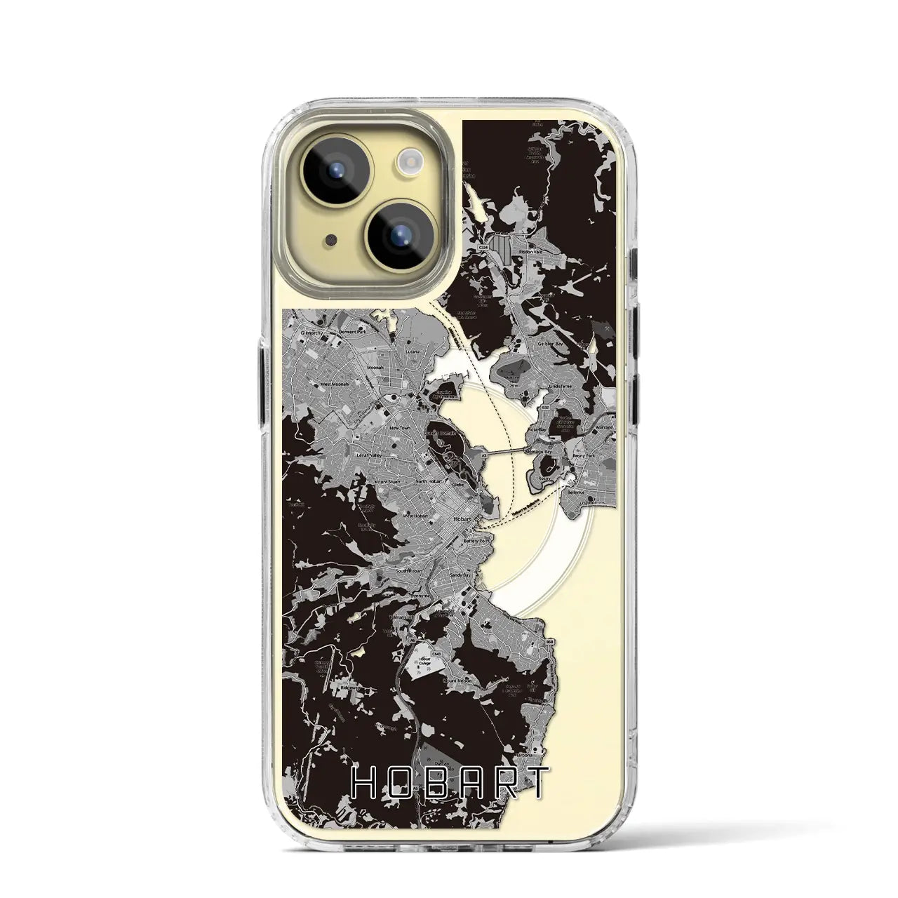 【ホバート(オーストラリア)】地図柄iPhoneケース(MagSafeタイプ)