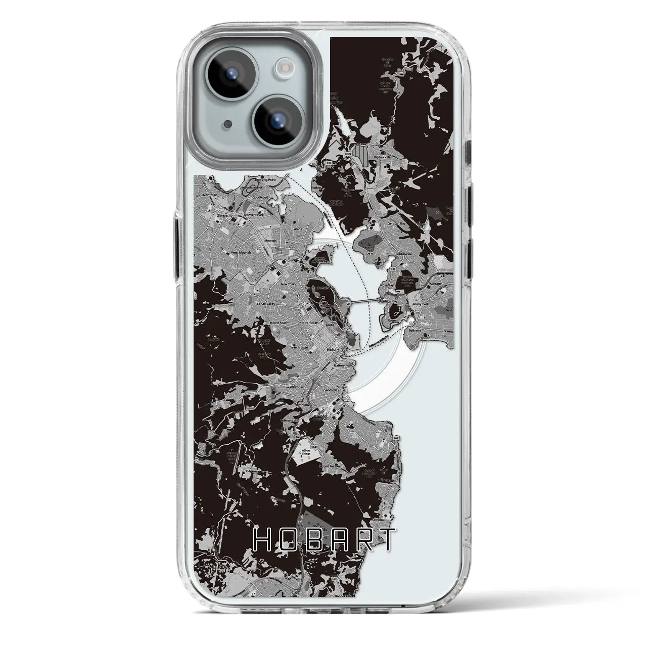 【ホバート(オーストラリア)】地図柄iPhoneケース(MagSafeタイプ)