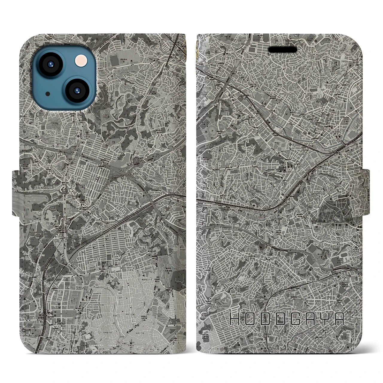 【保土ケ谷(神奈川県)】地図柄iPhoneケース(手帳タイプ)