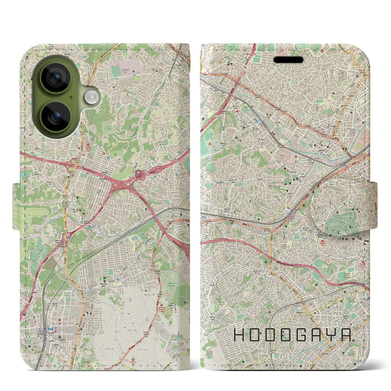 【保土ケ谷(神奈川県)】地図柄iPhoneケース(手帳タイプ)