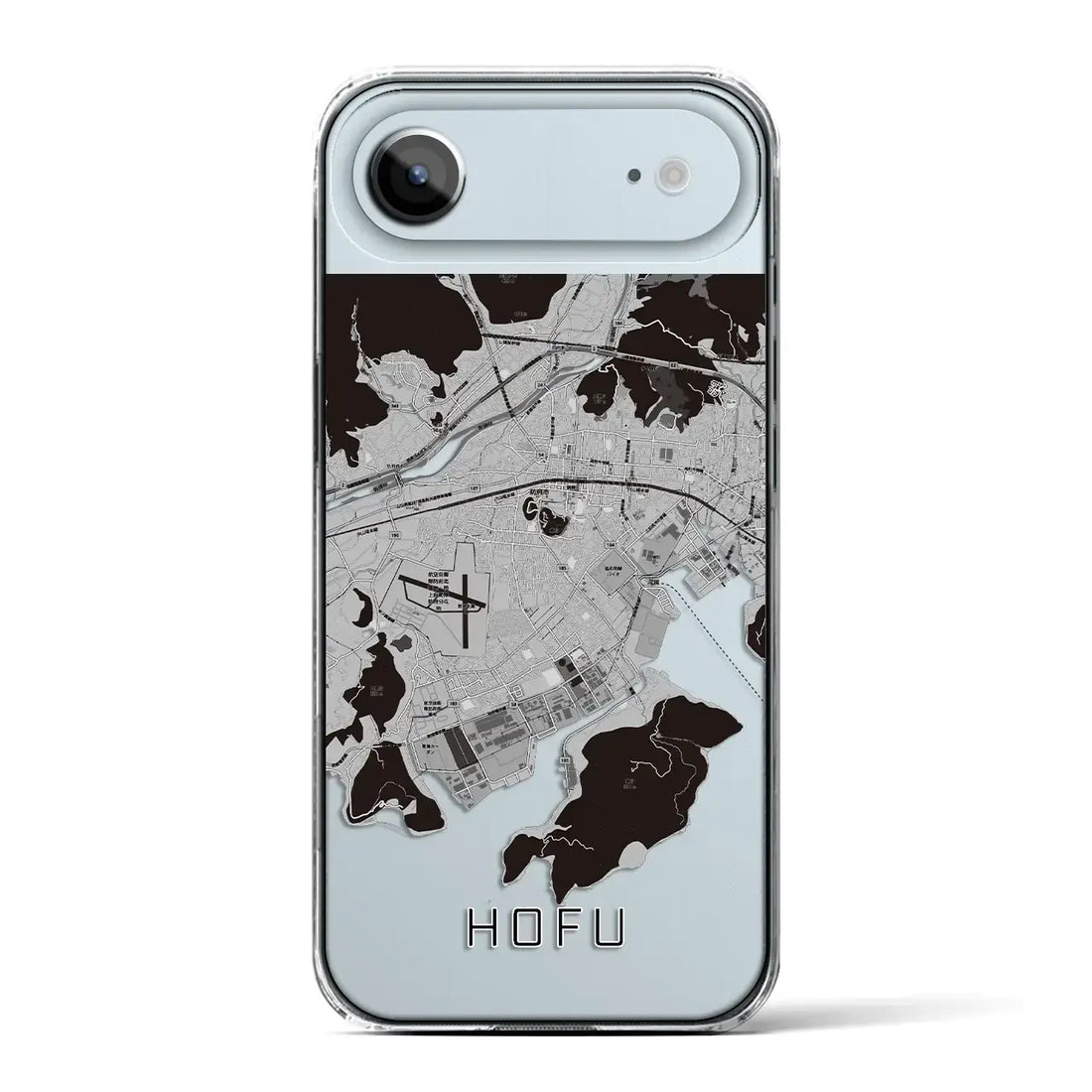 【防府(山口県)】地図柄iPhoneケース(クリアタイプ)モノトーン・iPhone 17 Pro Max 用