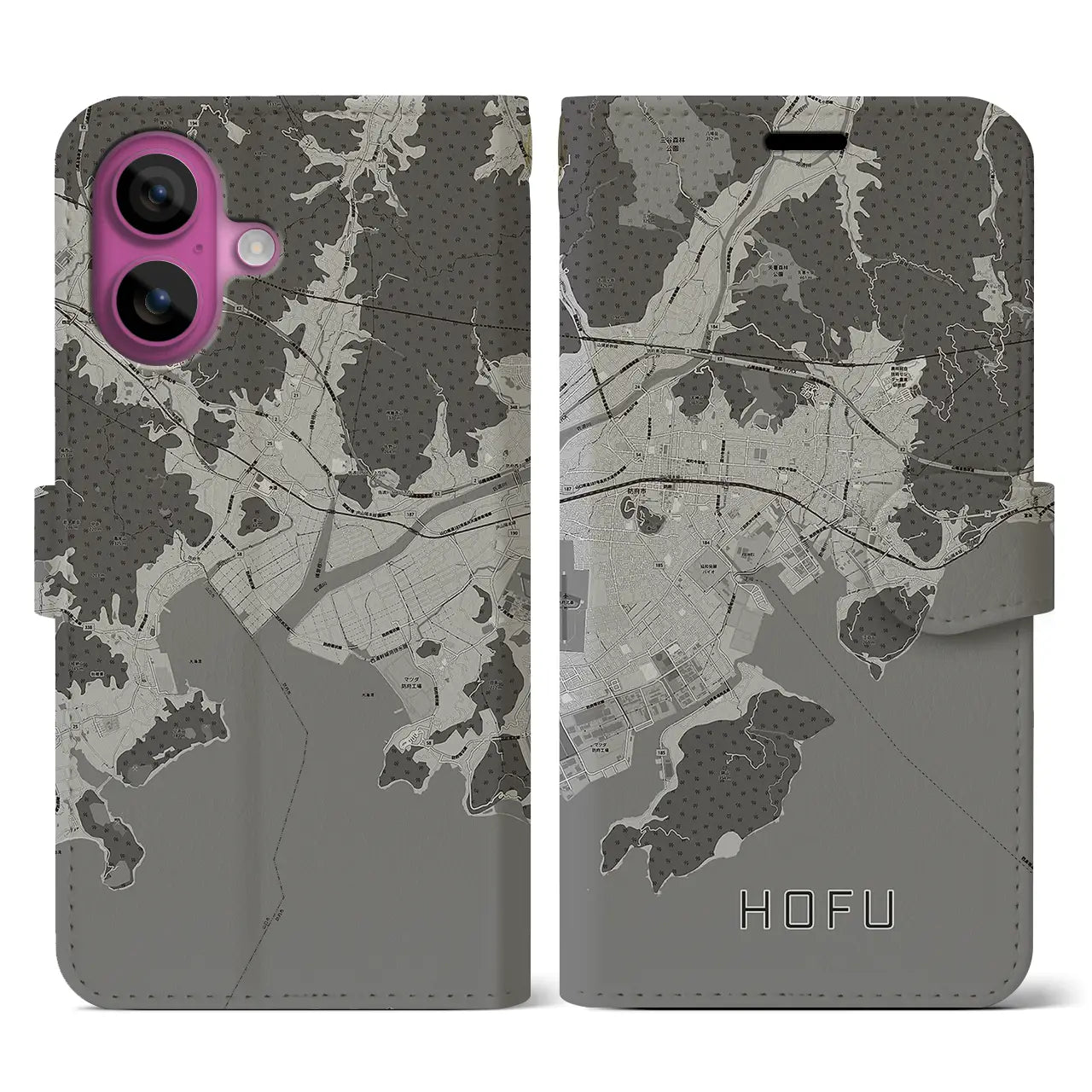 【防府(山口県)】地図柄iPhoneケース(手帳タイプ)