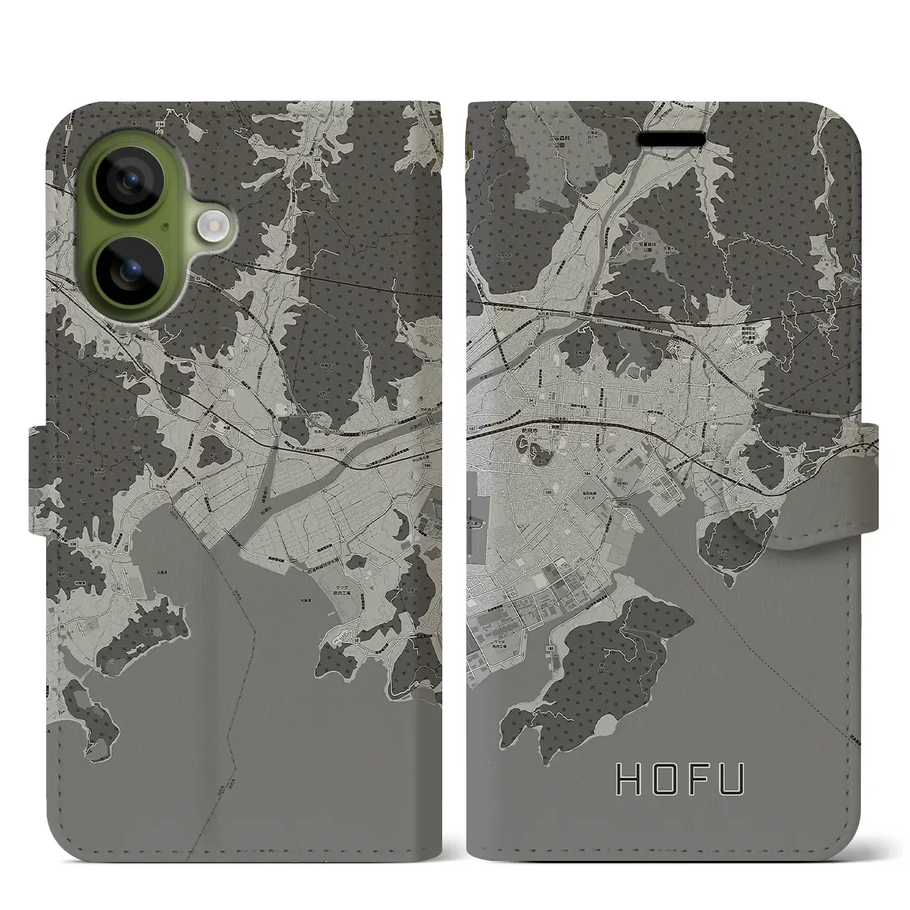 【防府(山口県)】地図柄iPhoneケース(手帳タイプ)