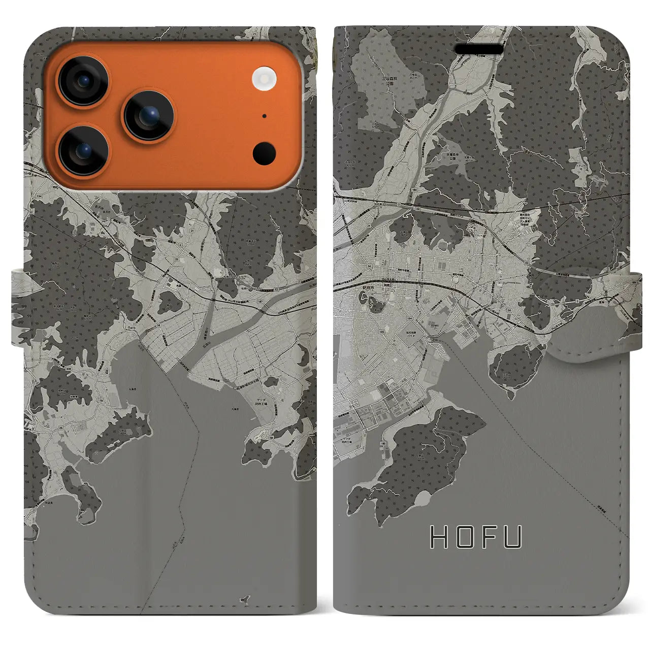 【防府(山口県)】地図柄iPhoneケース(手帳タイプ)