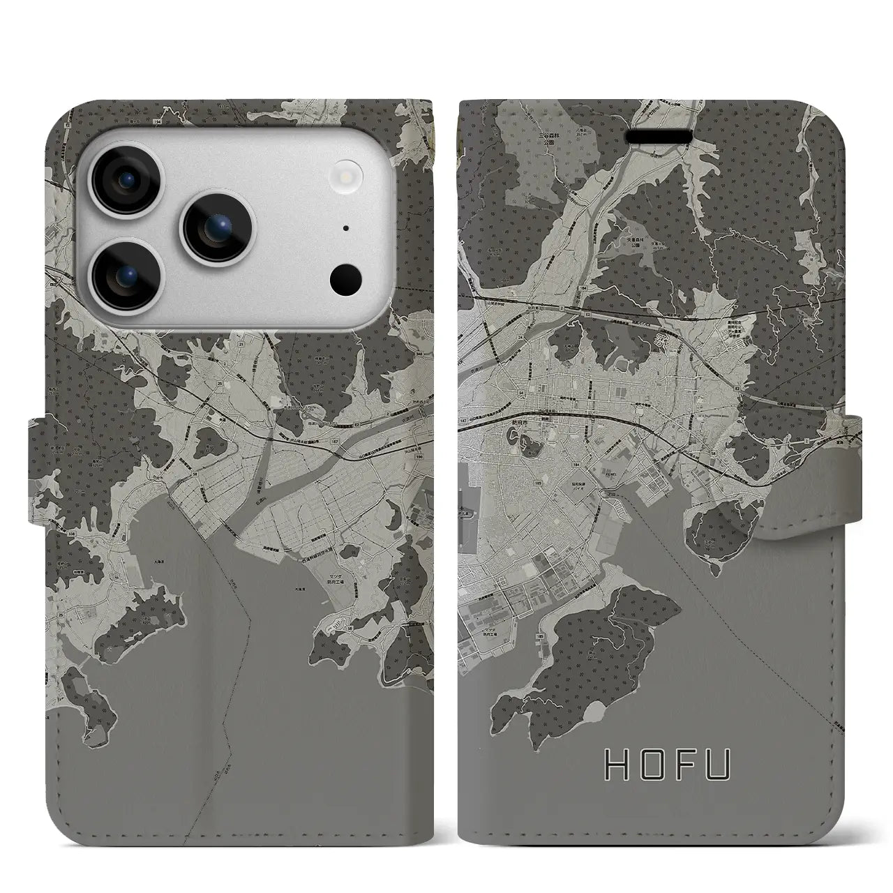 【防府(山口県)】地図柄iPhoneケース(手帳タイプ)