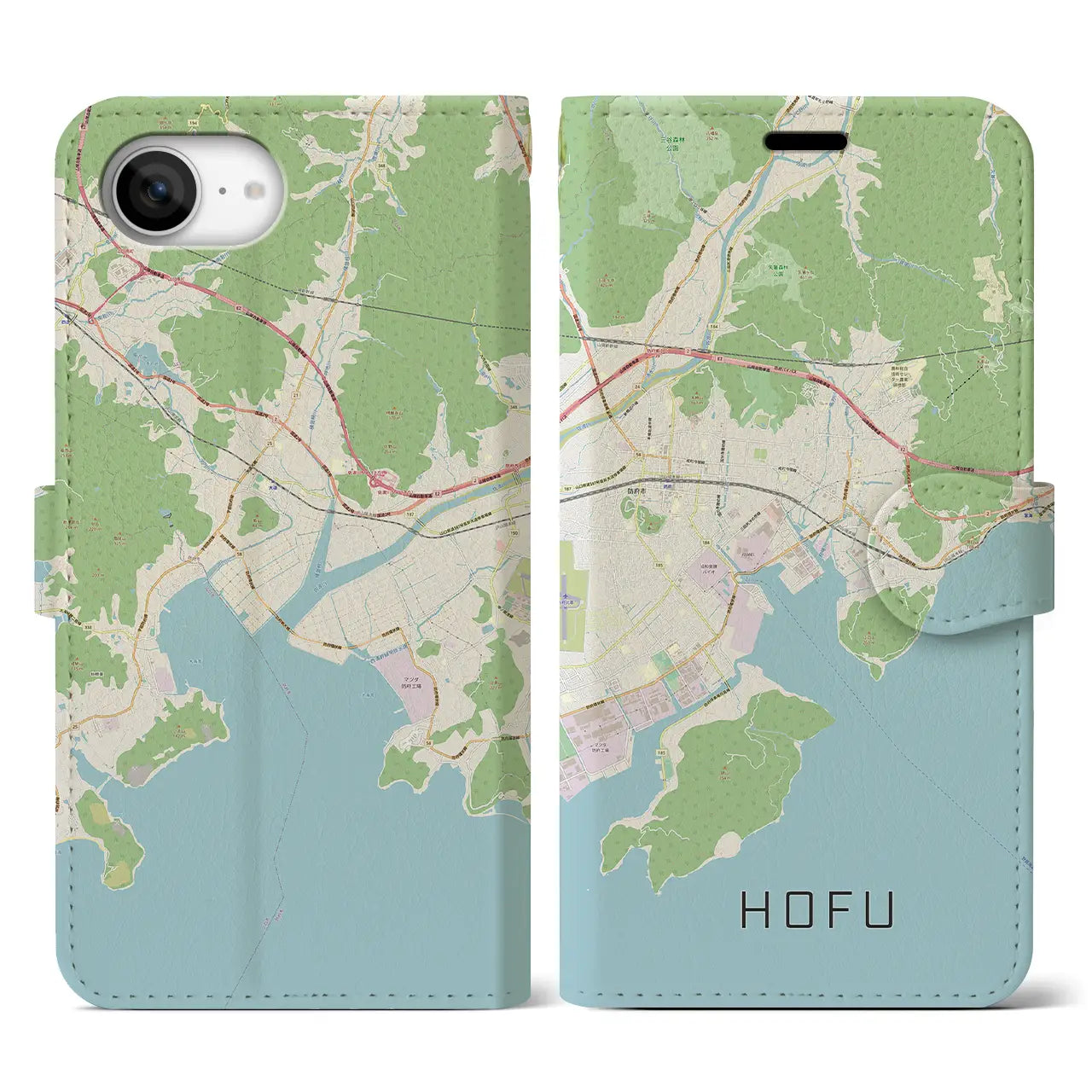 【防府(山口県)】地図柄iPhoneケース(手帳タイプ)