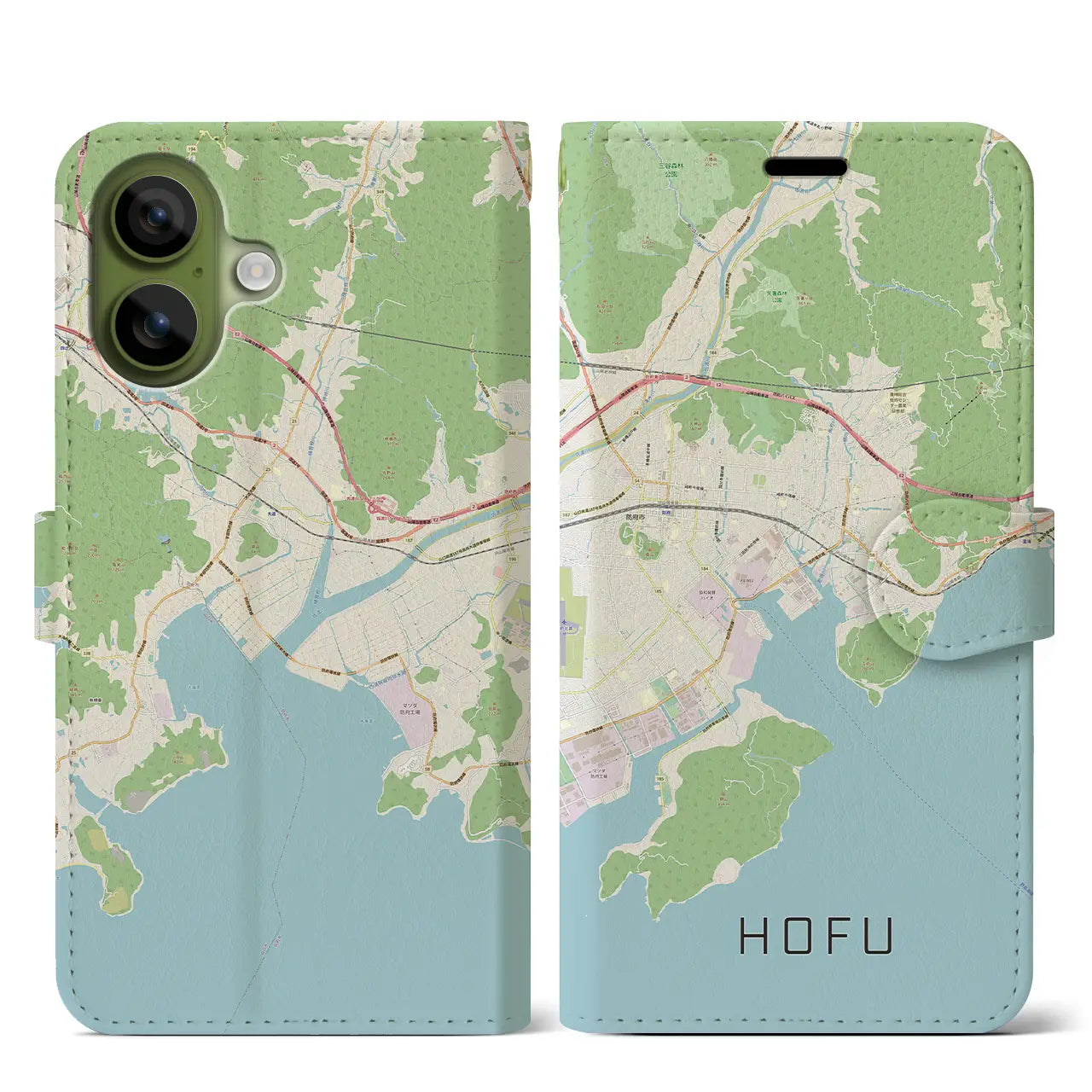 【防府(山口県)】地図柄iPhoneケース(手帳タイプ)
