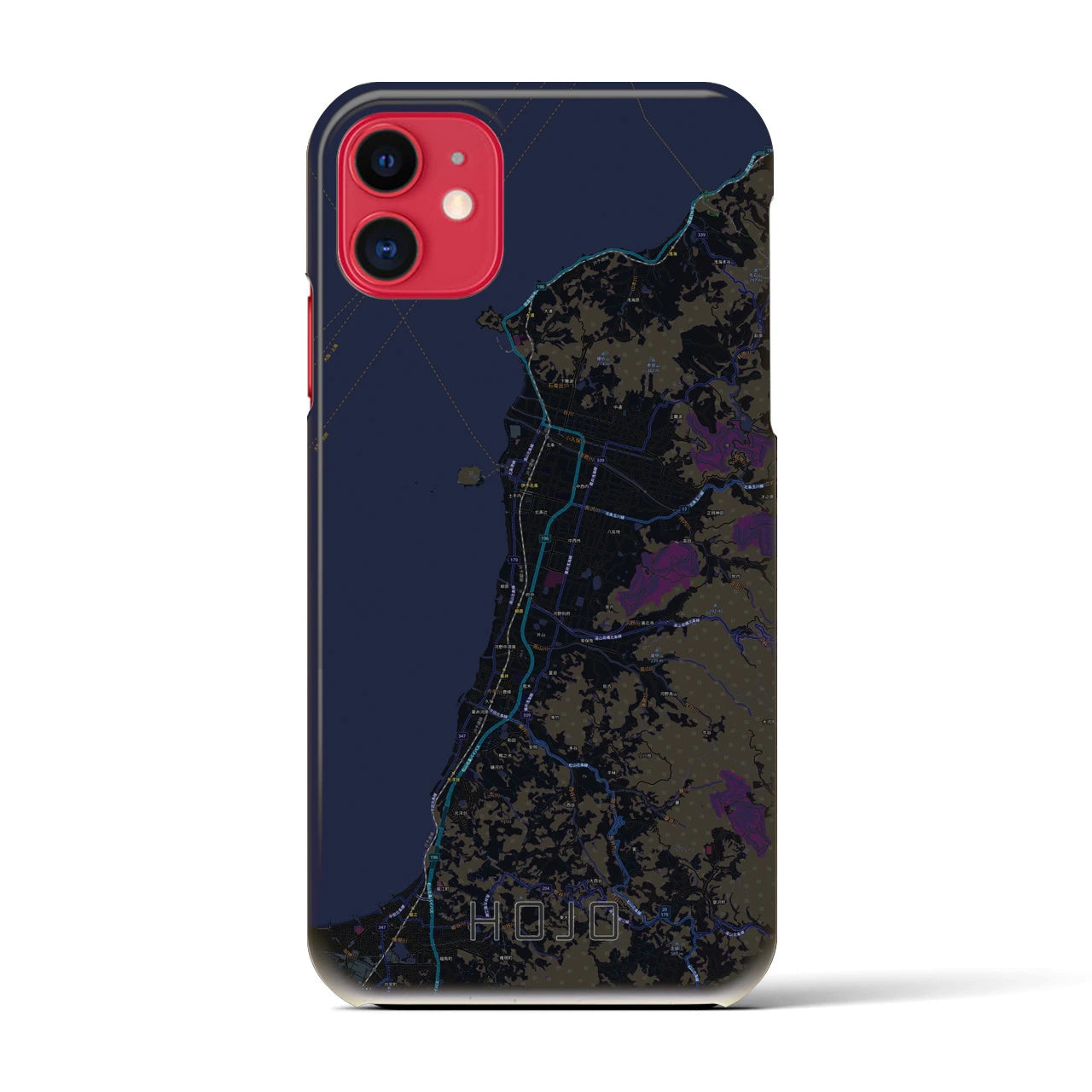 【北条(愛媛県)】地図柄iPhoneケース(バックカバータイプ)