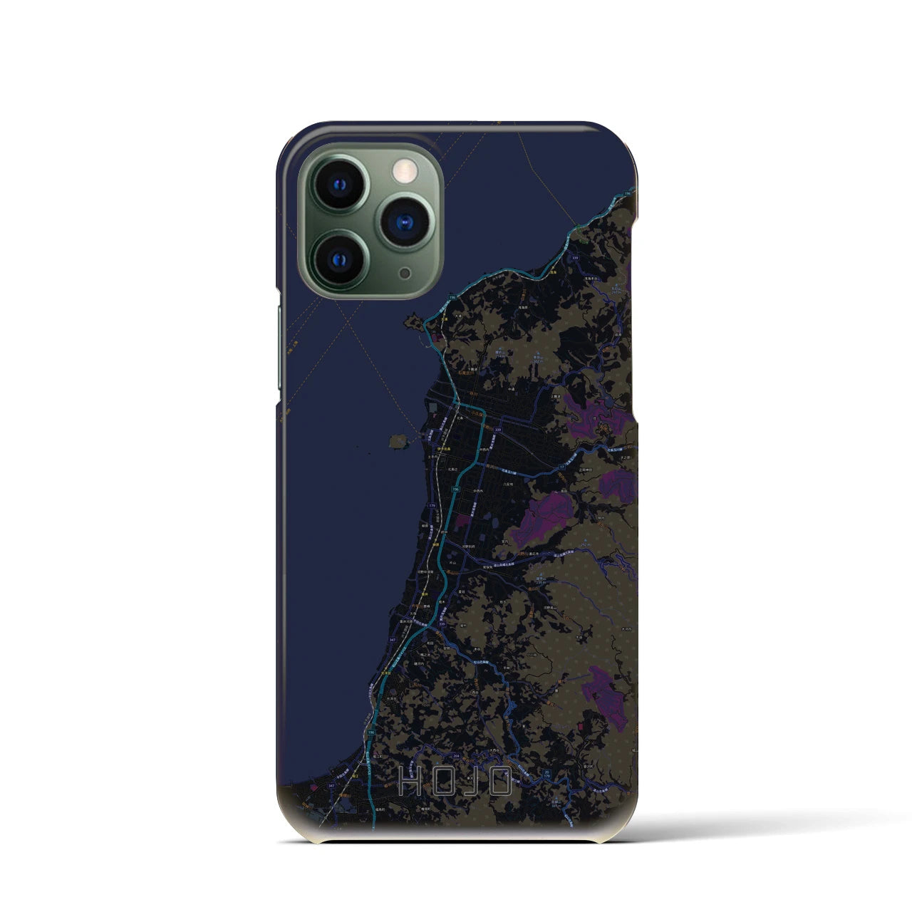 【北条(愛媛県)】地図柄iPhoneケース(バックカバータイプ)