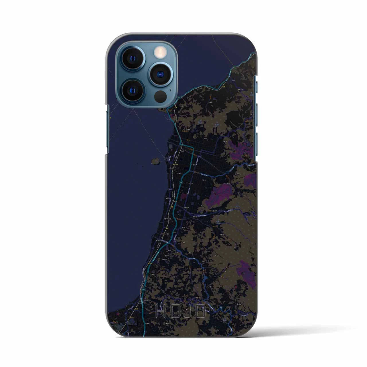 【北条(愛媛県)】地図柄iPhoneケース(バックカバータイプ)