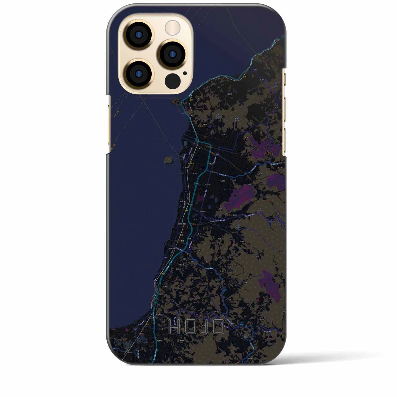 【北条(愛媛県)】地図柄iPhoneケース(バックカバータイプ)