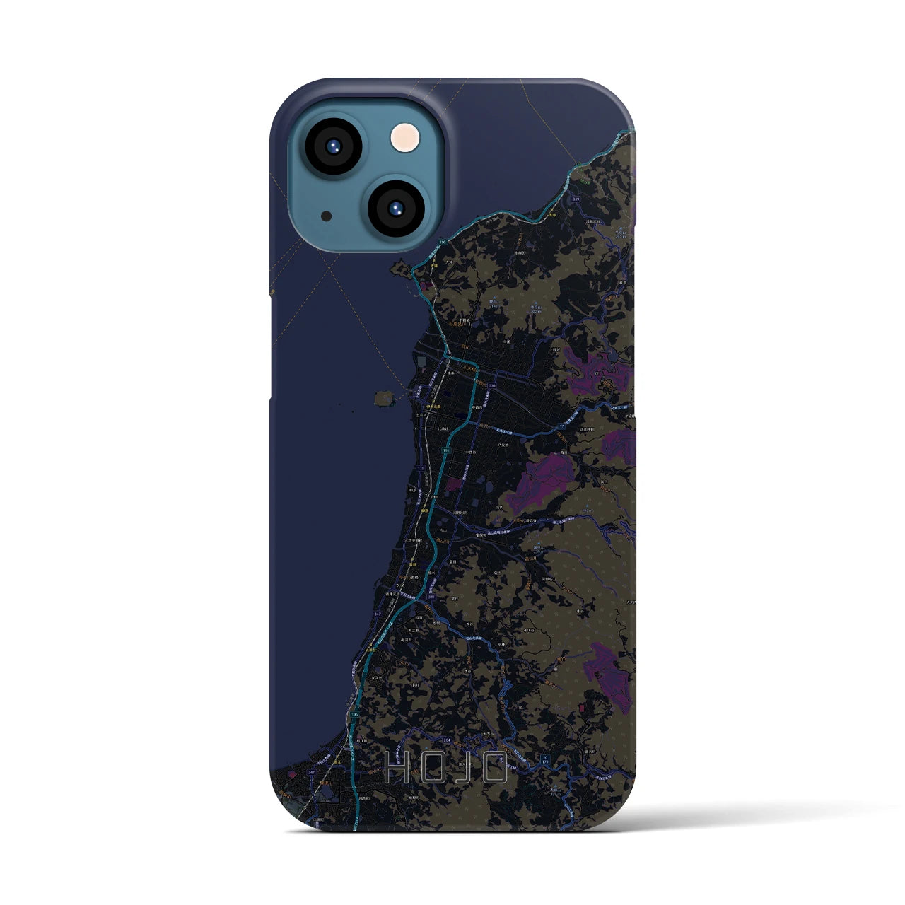 【北条(愛媛県)】地図柄iPhoneケース(バックカバータイプ)