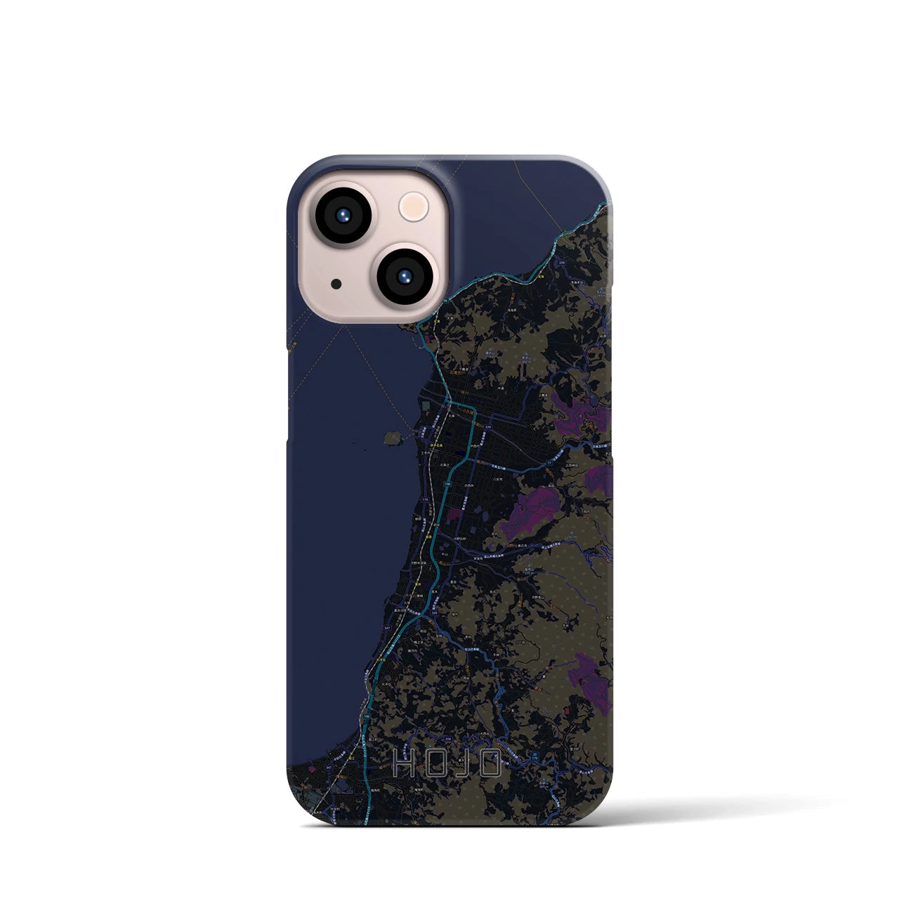 【北条(愛媛県)】地図柄iPhoneケース(バックカバータイプ)