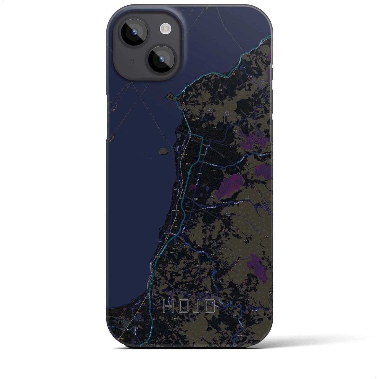 【北条(愛媛県)】地図柄iPhoneケース(バックカバータイプ)