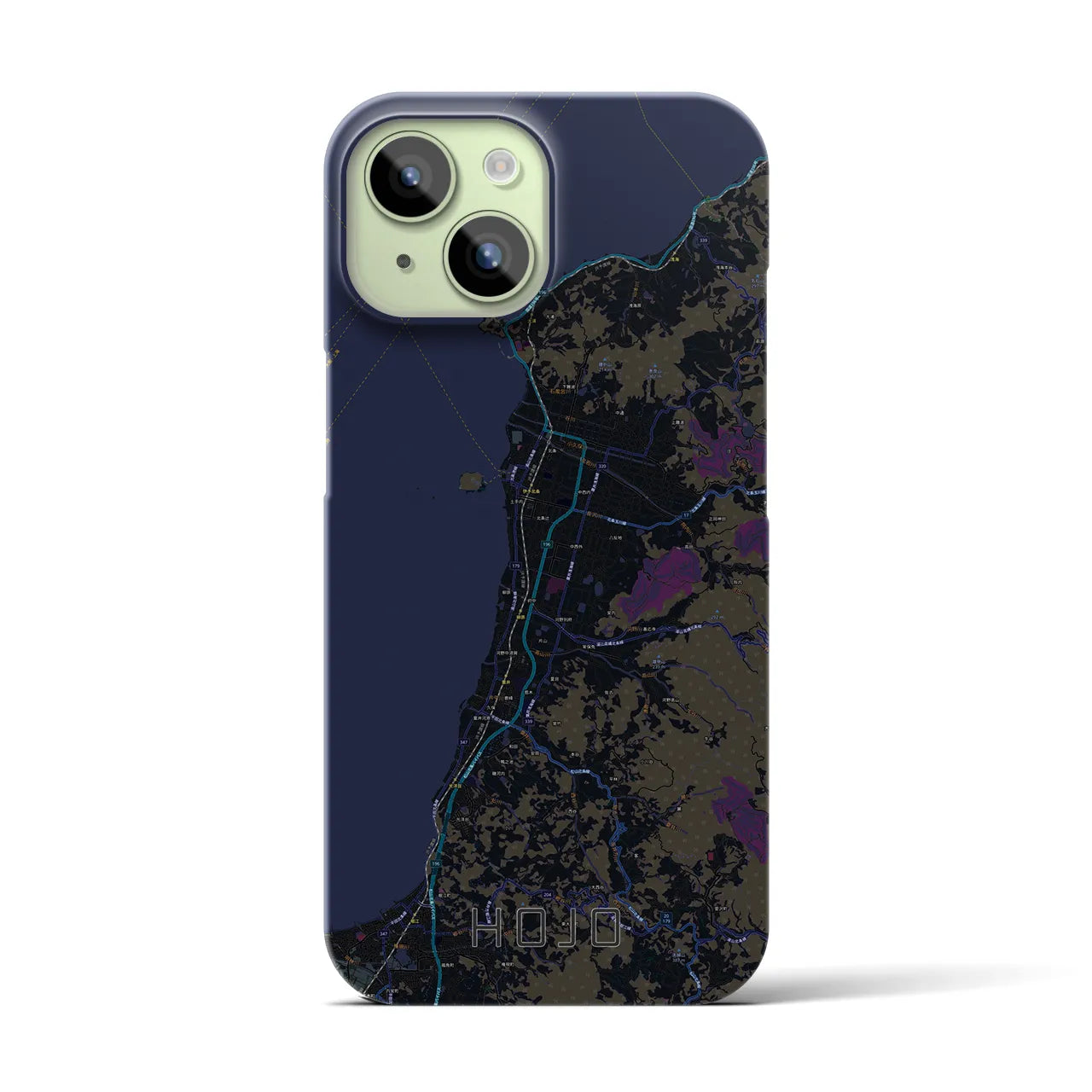 【北条(愛媛県)】地図柄iPhoneケース(バックカバータイプ)