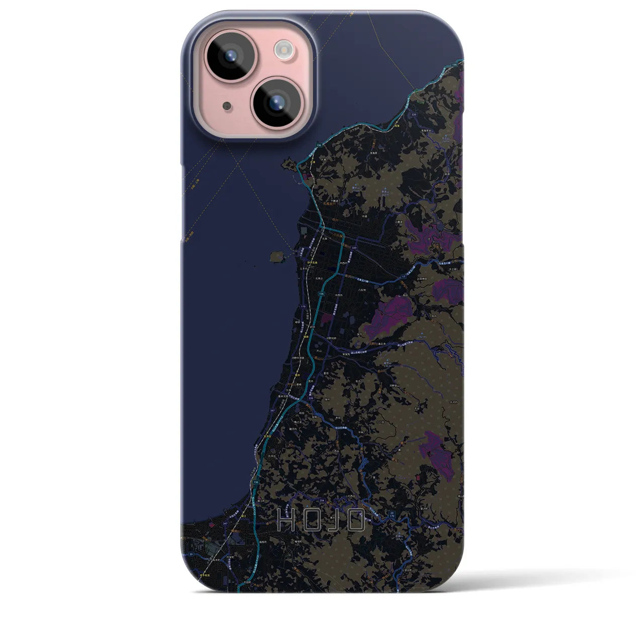 【北条(愛媛県)】地図柄iPhoneケース(バックカバータイプ)