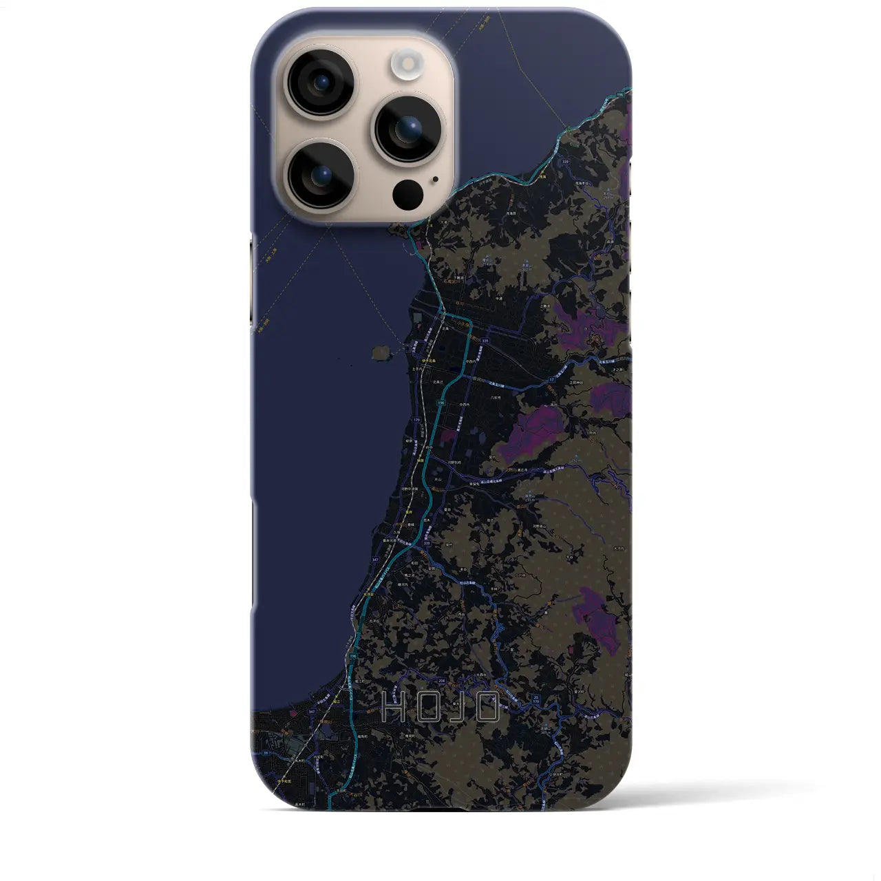 【北条(愛媛県)】地図柄iPhoneケース(バックカバータイプ)