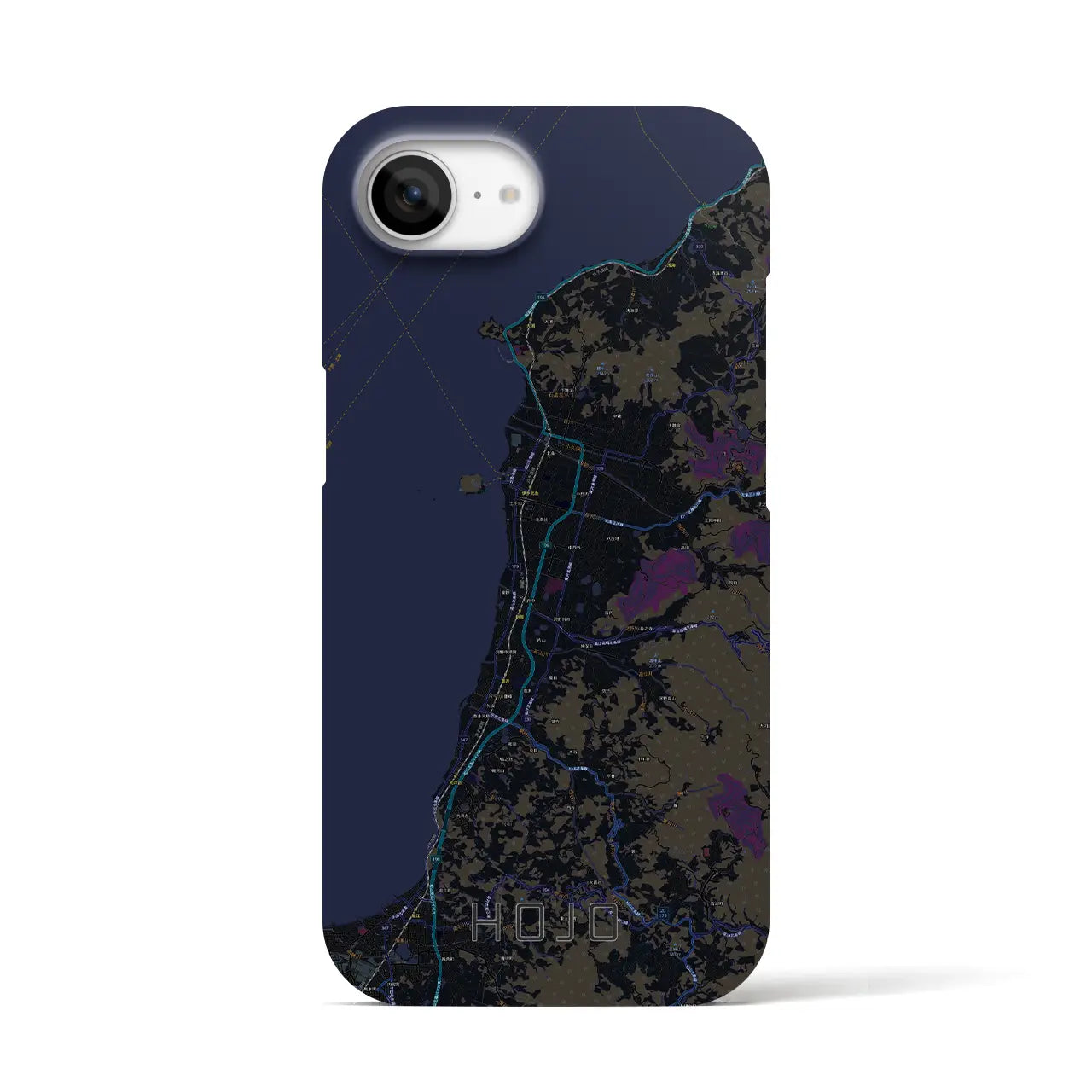 【北条(愛媛県)】地図柄iPhoneケース(バックカバータイプ)
