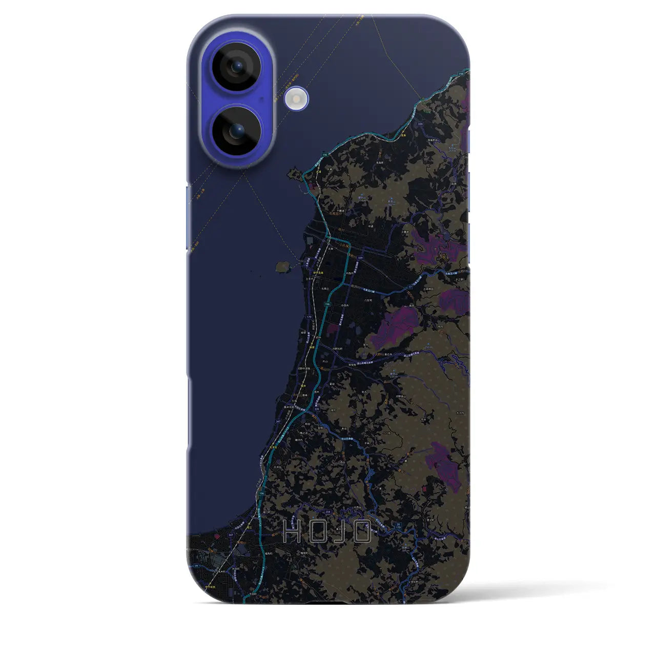 【北条(愛媛県)】地図柄iPhoneケース(バックカバータイプ)