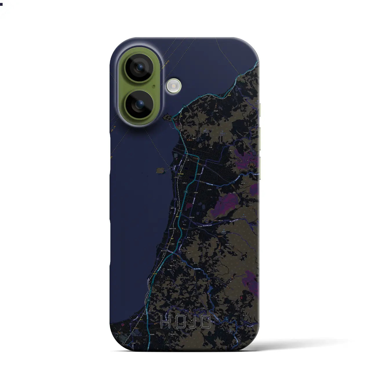 【北条(愛媛県)】地図柄iPhoneケース(バックカバータイプ)