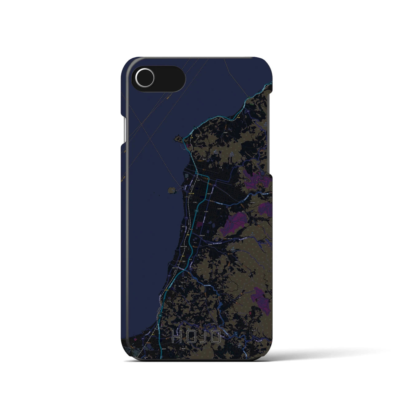 【北条(愛媛県)】地図柄iPhoneケース(バックカバータイプ)