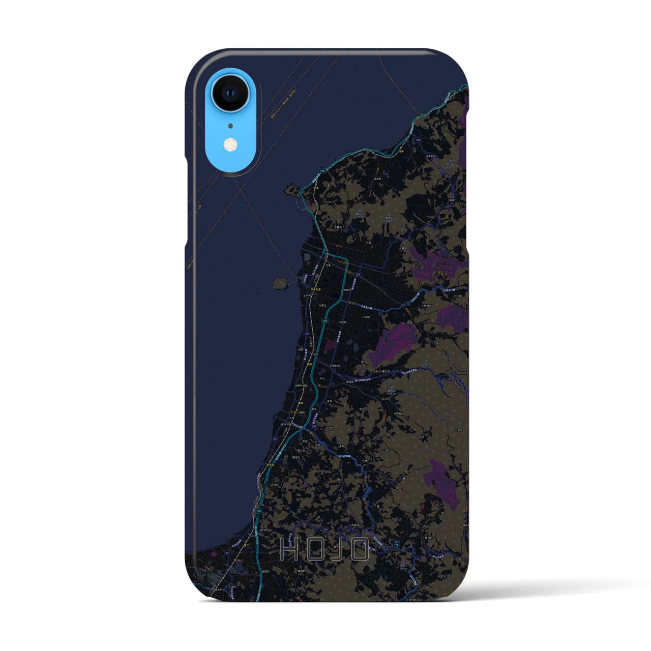 【北条(愛媛県)】地図柄iPhoneケース(バックカバータイプ)