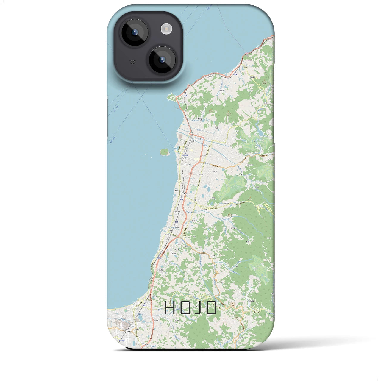 【北条(愛媛県)】地図柄iPhoneケース(バックカバータイプ)