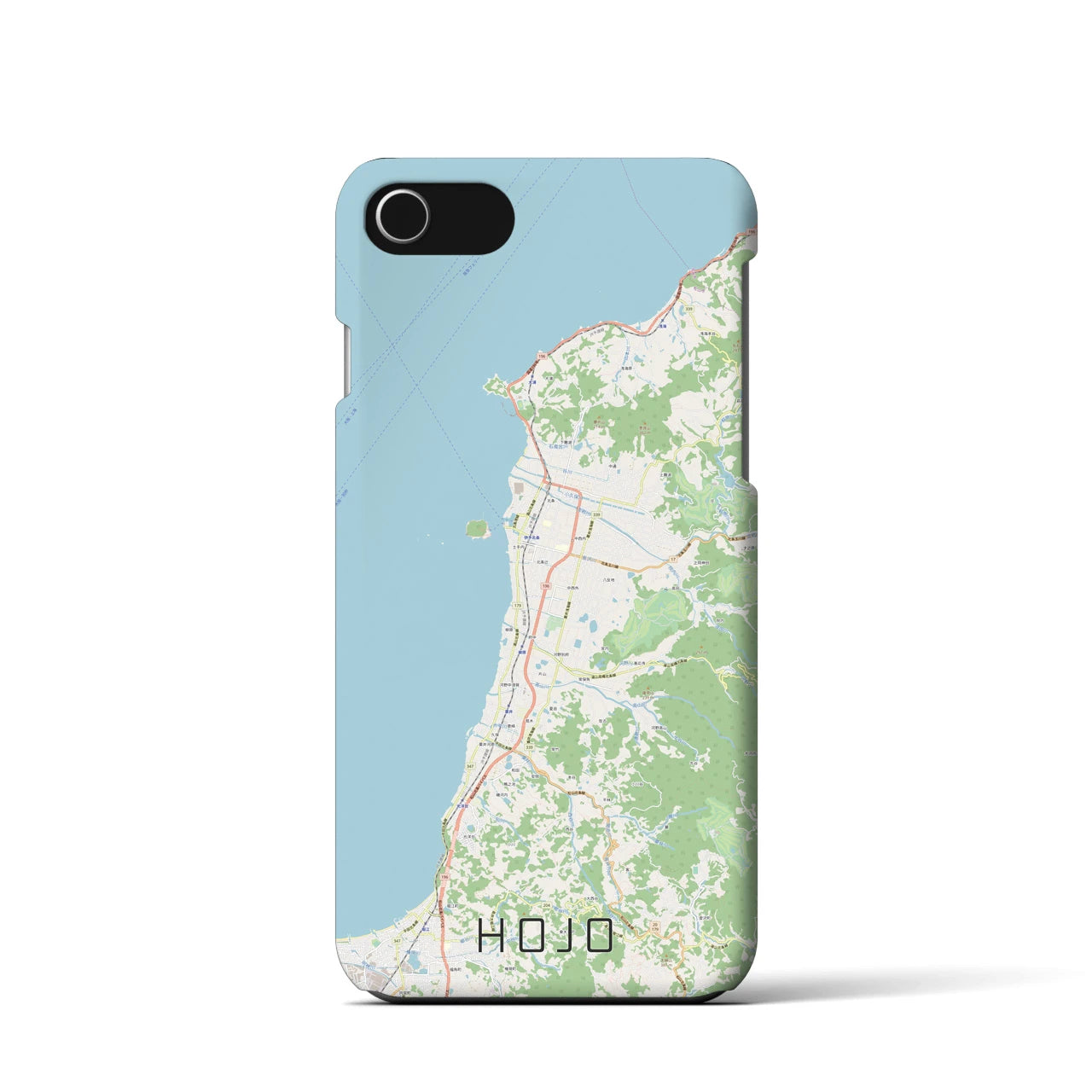 【北条(愛媛県)】地図柄iPhoneケース(バックカバータイプ)