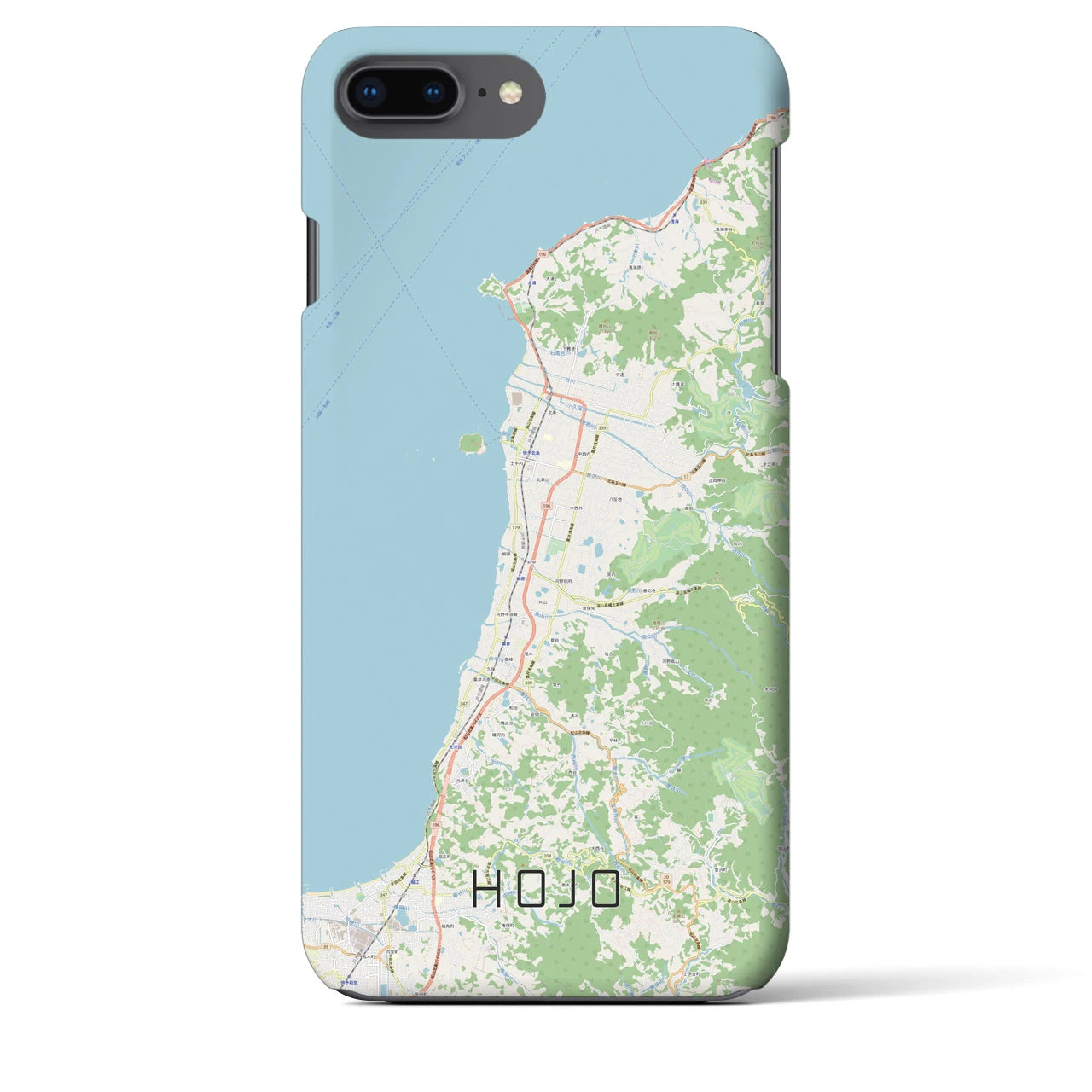 【北条(愛媛県)】地図柄iPhoneケース(バックカバータイプ)
