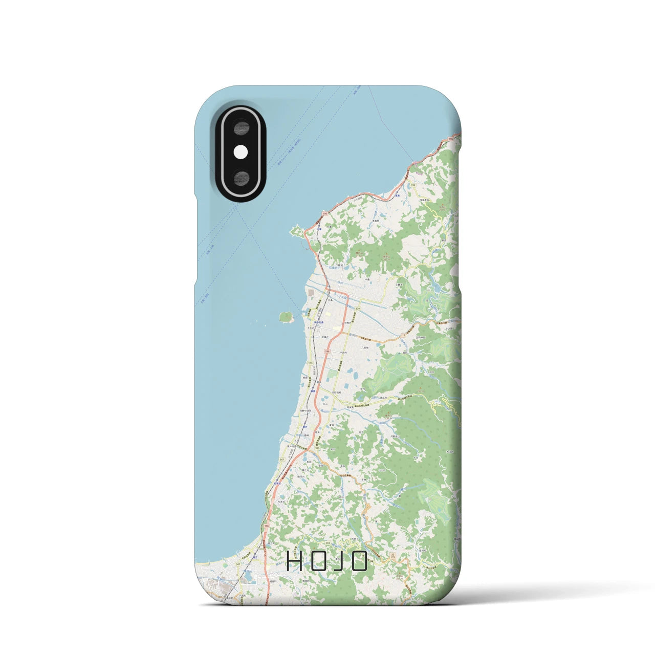 【北条(愛媛県)】地図柄iPhoneケース(バックカバータイプ)