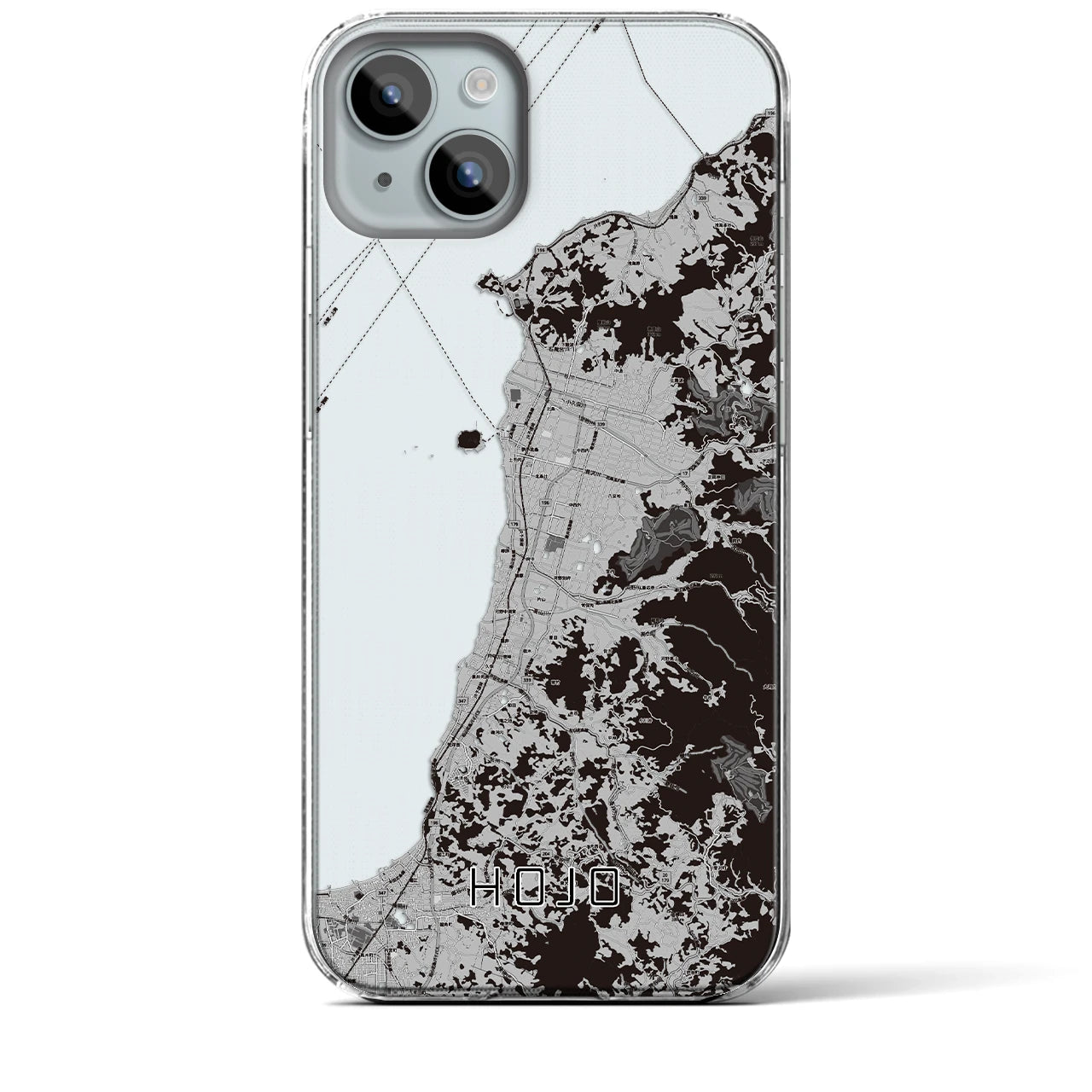 【北条(愛媛県)】地図柄iPhoneケース(クリアタイプ)