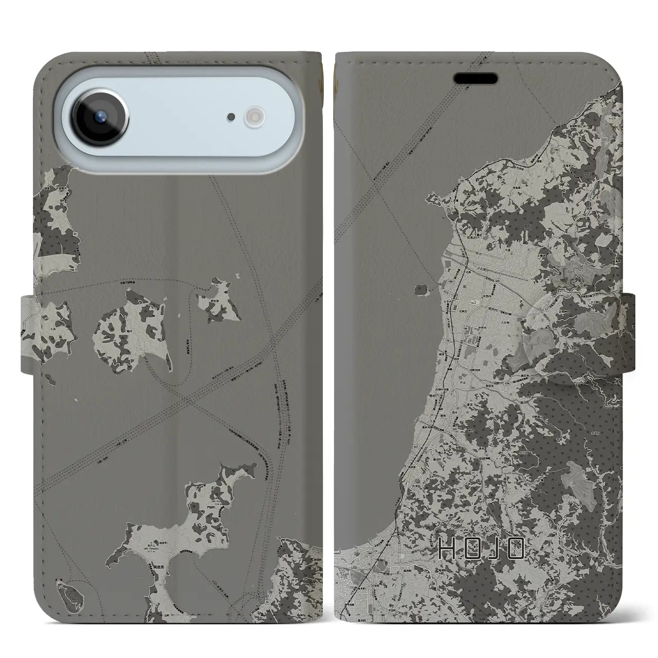 【北条(愛媛県)】地図柄iPhoneケース(手帳タイプ)