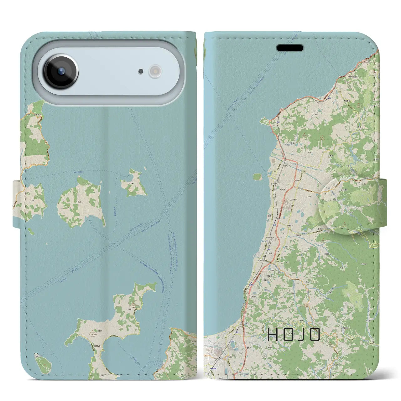 【北条(愛媛県)】地図柄iPhoneケース(手帳タイプ)