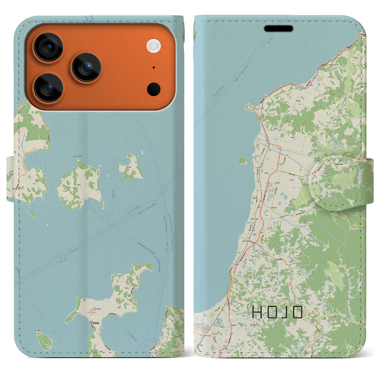 【北条(愛媛県)】地図柄iPhoneケース(手帳タイプ)