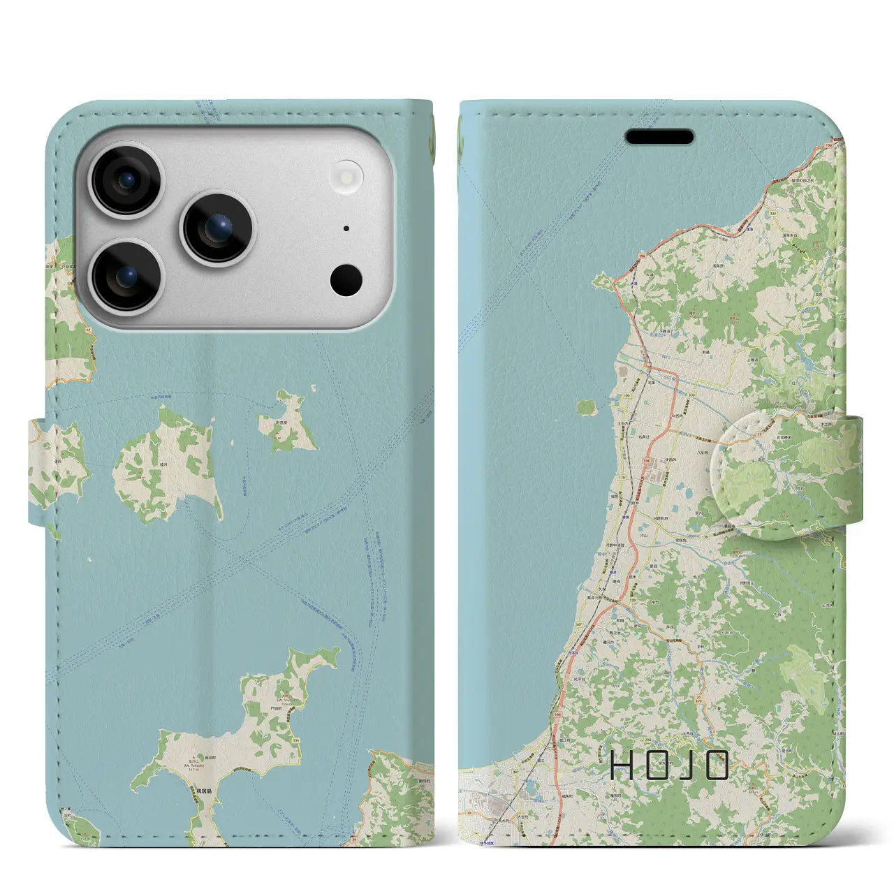 【北条(愛媛県)】地図柄iPhoneケース(手帳タイプ)