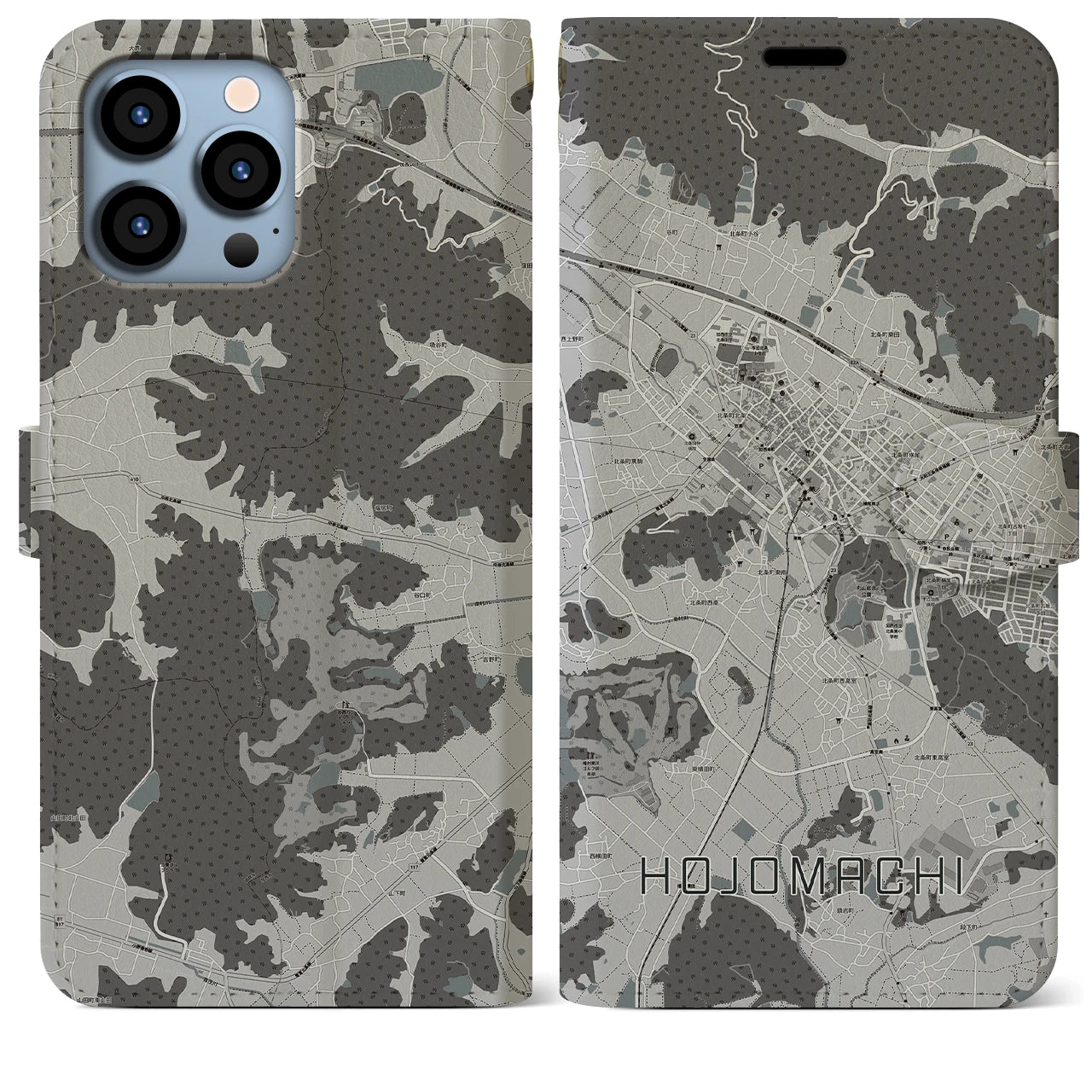 【北条町(兵庫県)】地図柄iPhoneケース(手帳タイプ)