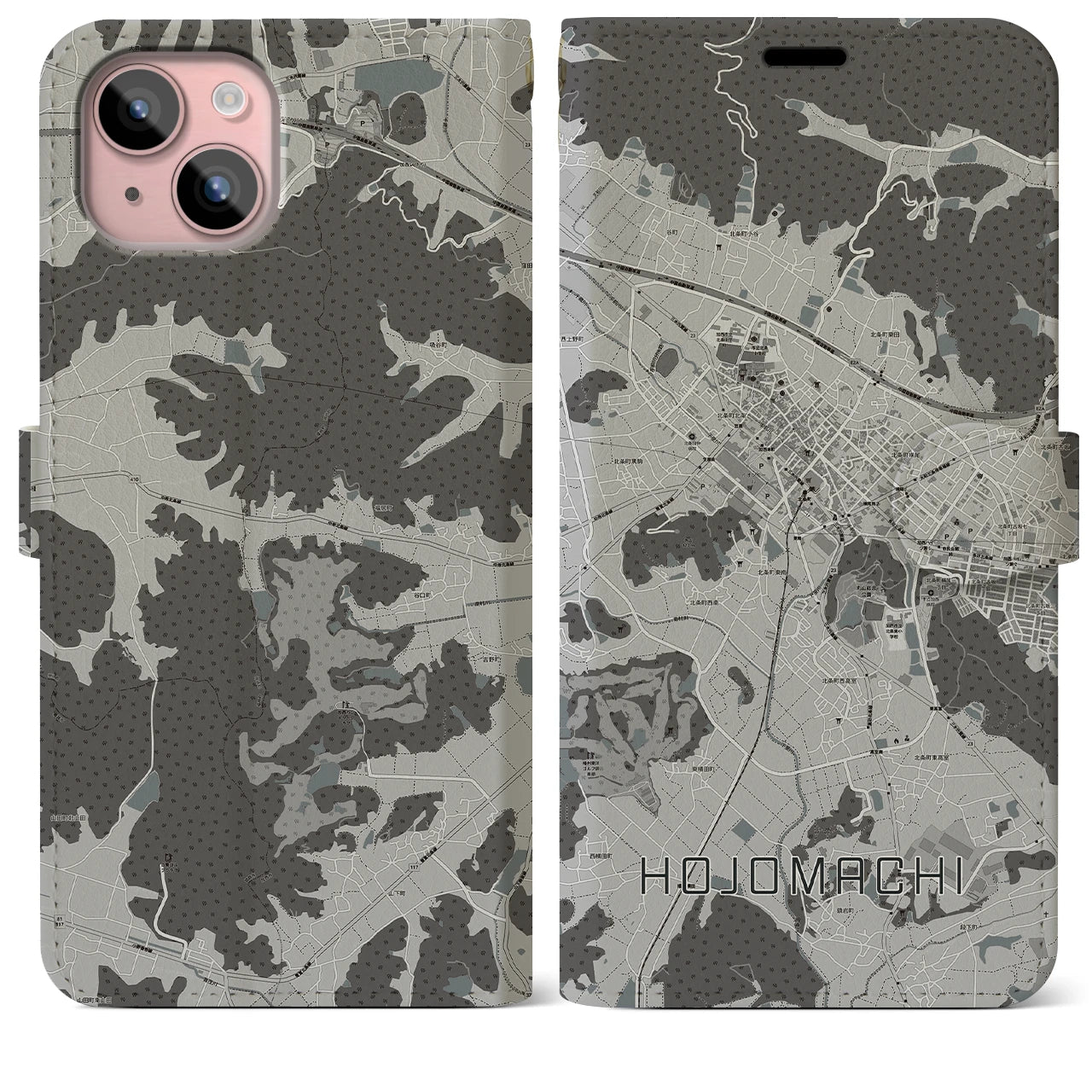 【北条町(兵庫県)】地図柄iPhoneケース(手帳タイプ)