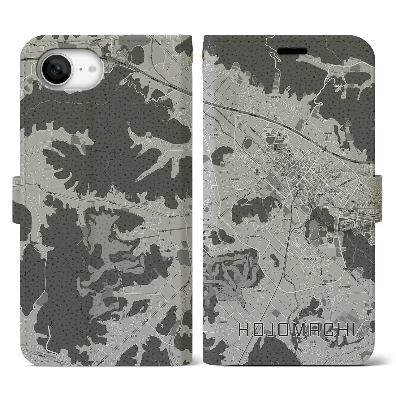 【北条町(兵庫県)】地図柄iPhoneケース(手帳タイプ)