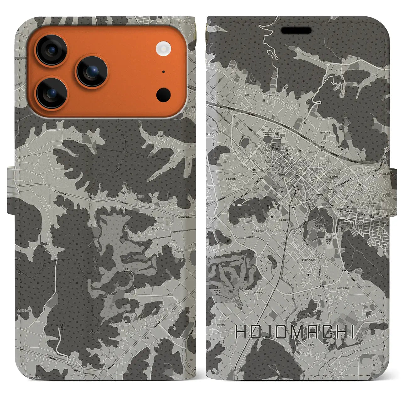 【北条町(兵庫県)】地図柄iPhoneケース(手帳タイプ)