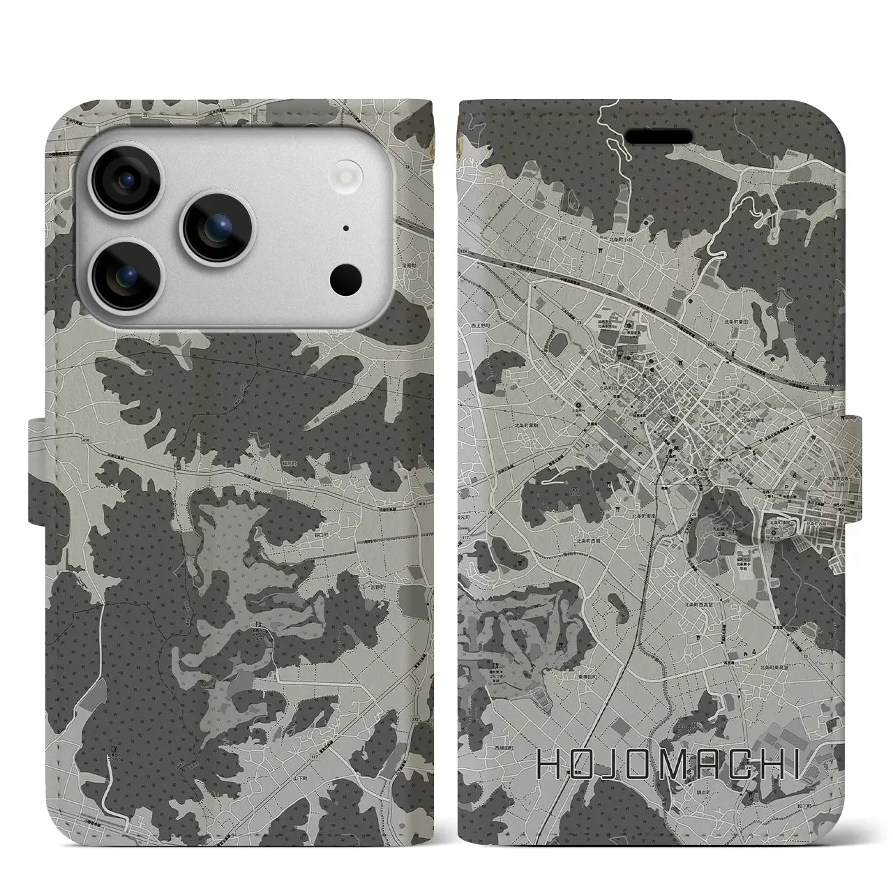 【北条町(兵庫県)】地図柄iPhoneケース(手帳タイプ)