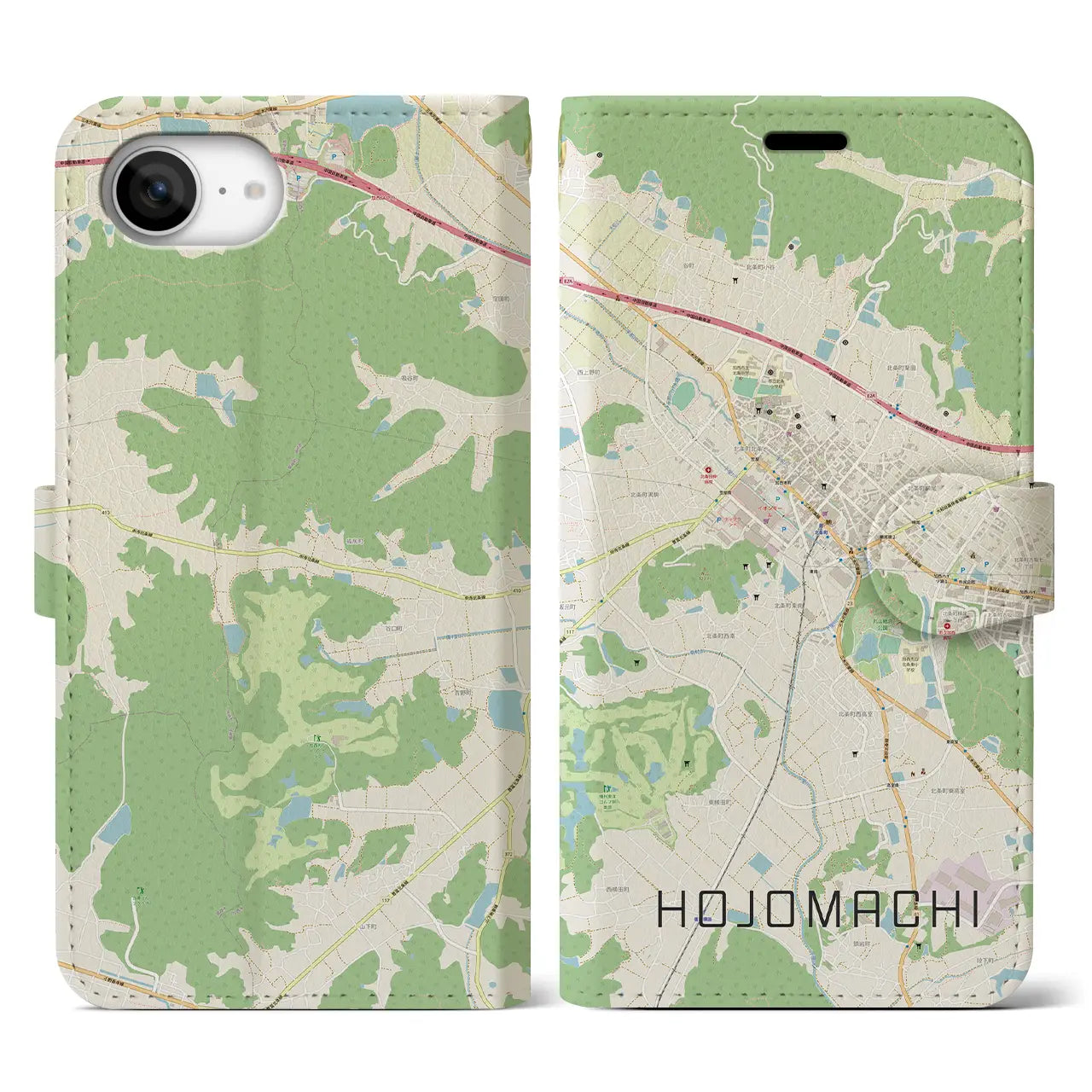 【北条町(兵庫県)】地図柄iPhoneケース(手帳タイプ)
