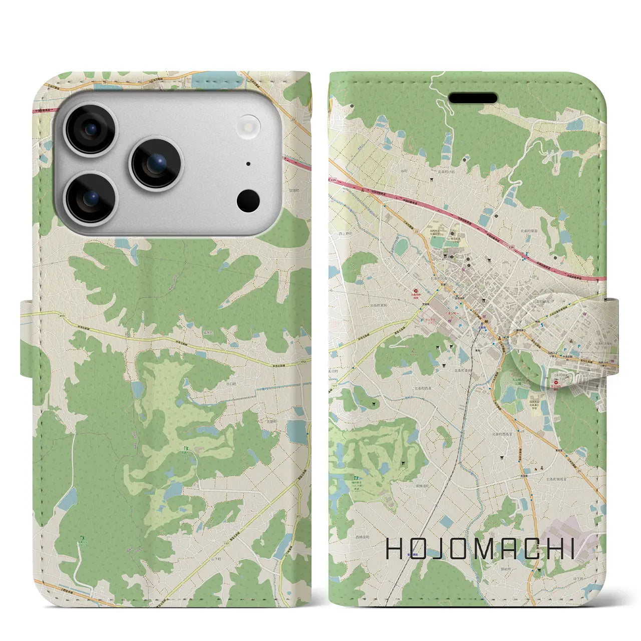 【北条町(兵庫県)】地図柄iPhoneケース(手帳タイプ)