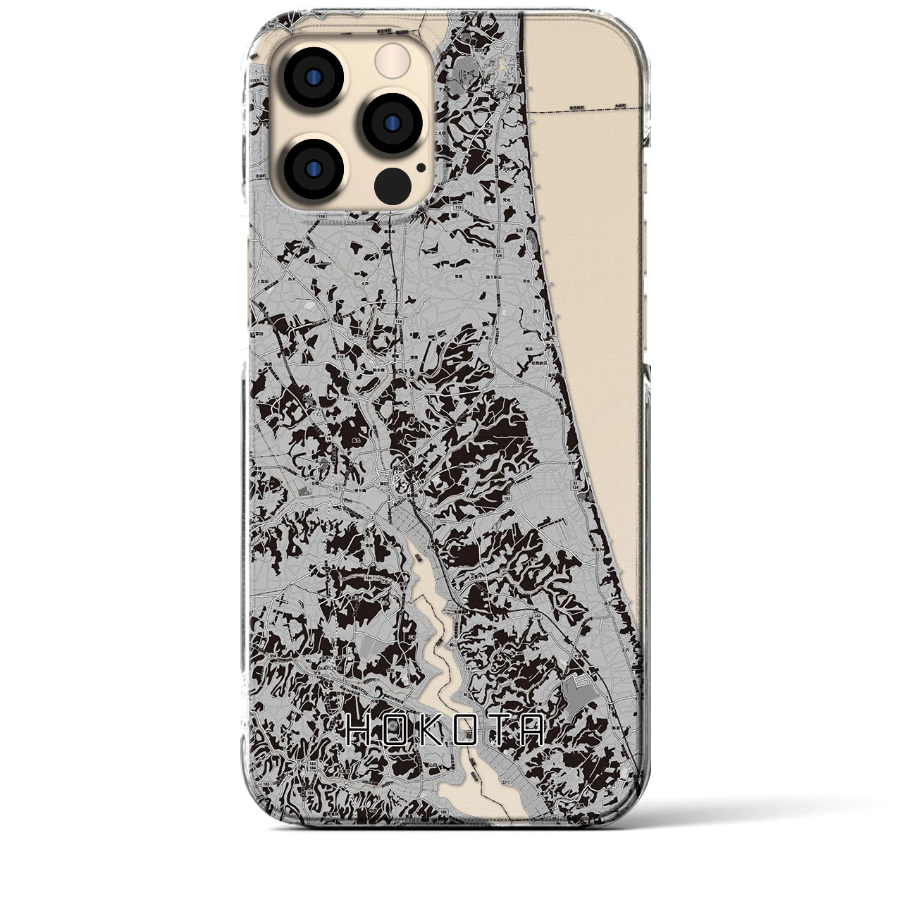 【鉾田(茨城県)】地図柄iPhoneケース(クリアタイプ)