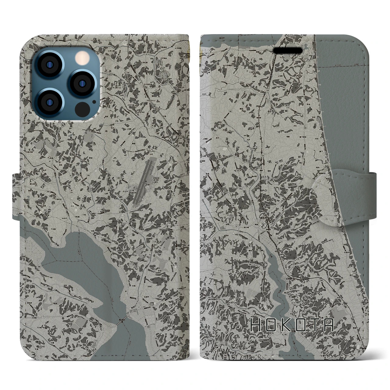 【鉾田(茨城県)】地図柄iPhoneケース(手帳タイプ)