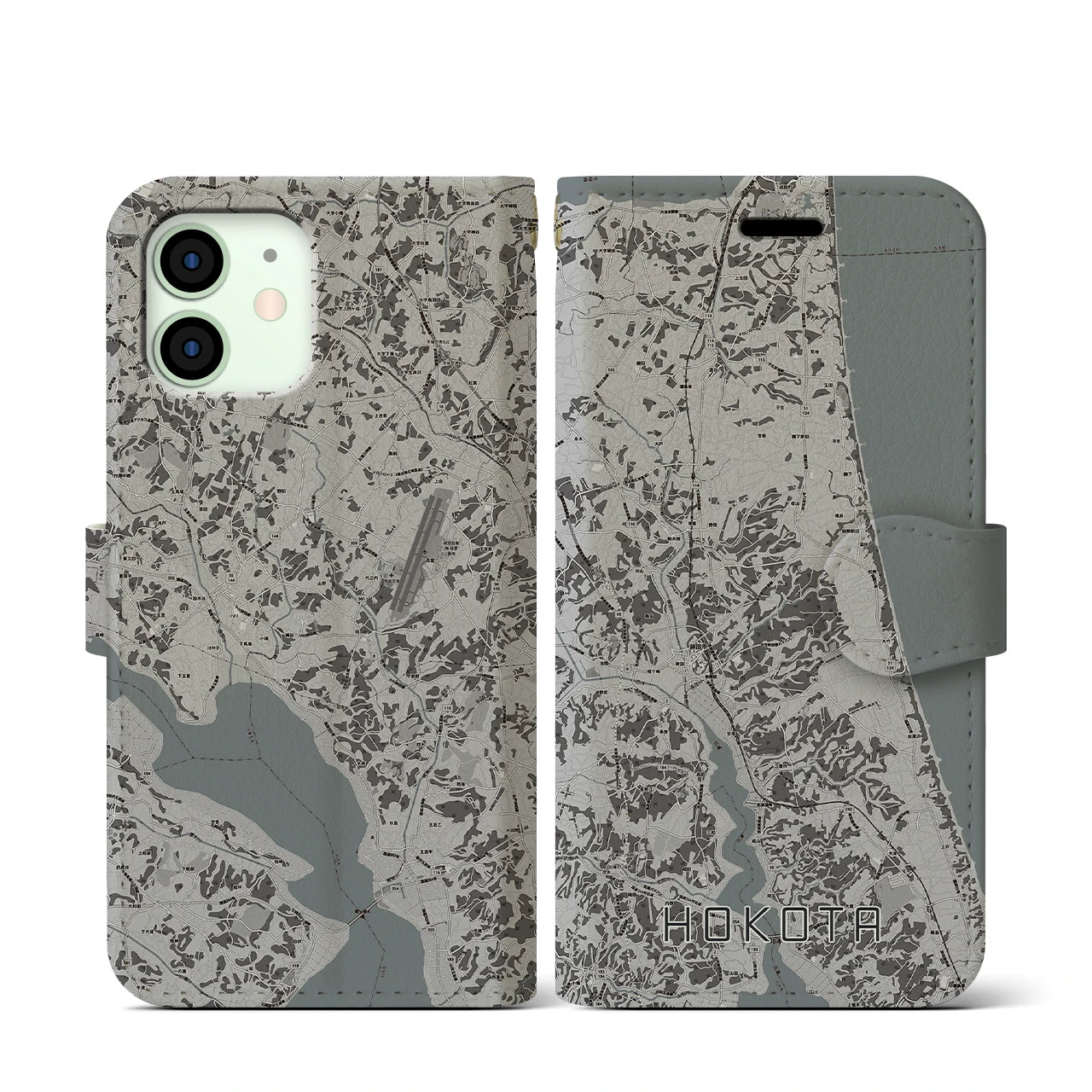 【鉾田(茨城県)】地図柄iPhoneケース(手帳タイプ)