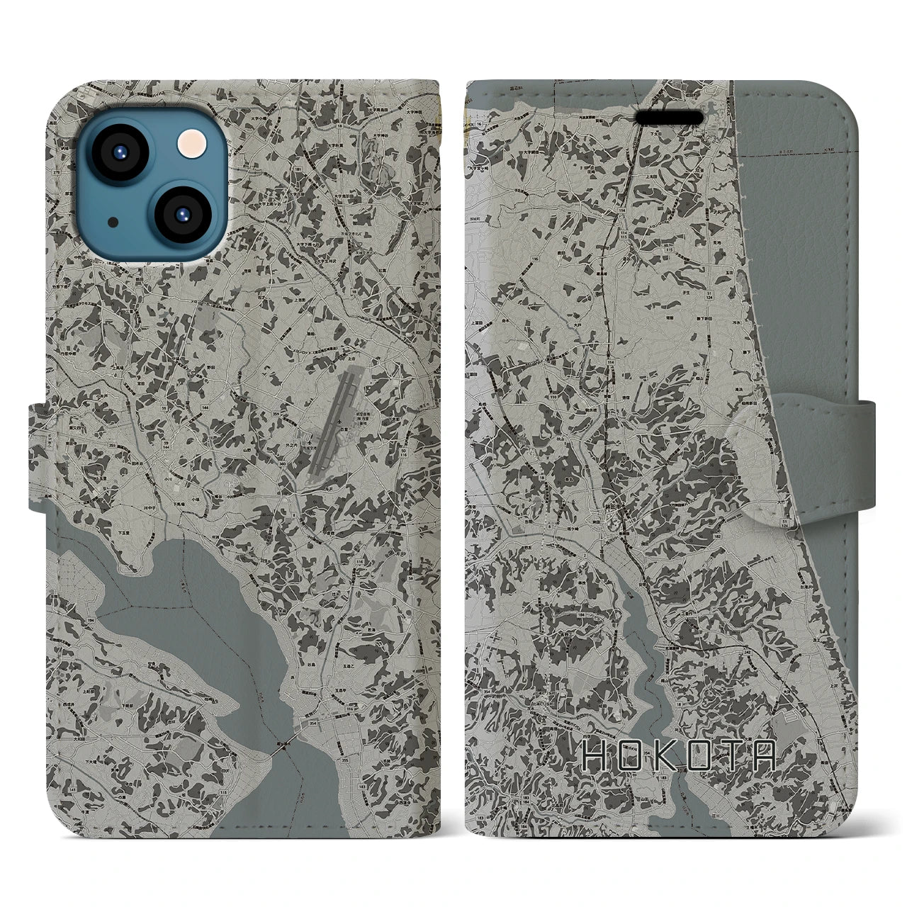 【鉾田(茨城県)】地図柄iPhoneケース(手帳タイプ)